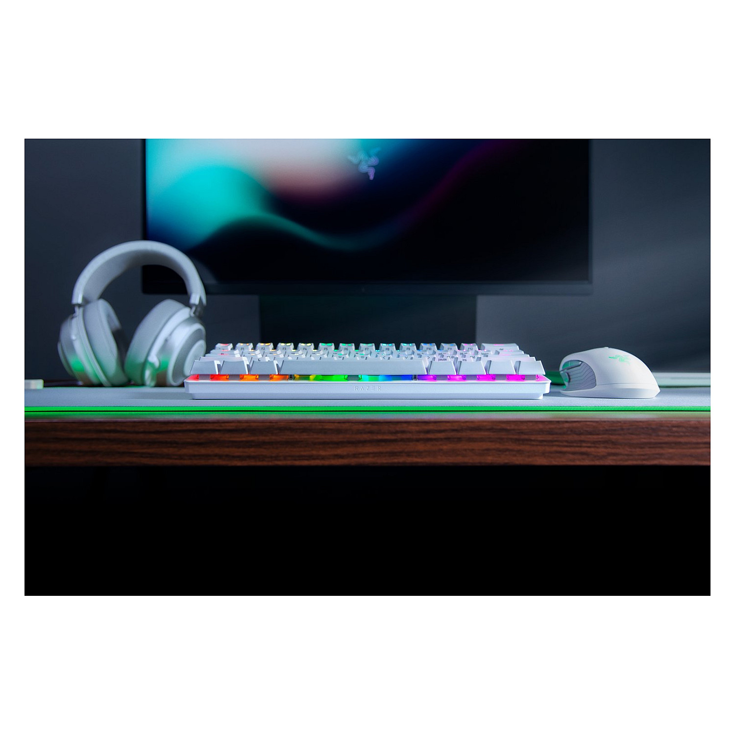 Tastierë Gaming Razer Huntsman Mini, Wired, 60%, Optical Switch, RGB Chroma, USB-C, PBT Doubleshot - Bardhë 5