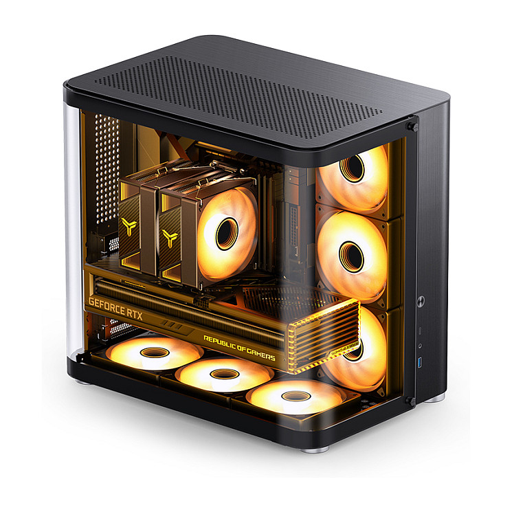 Kasë PC Jonsbo TK-2 2.0 / Midi Tower / ATX / Tempered Glass - Zezë