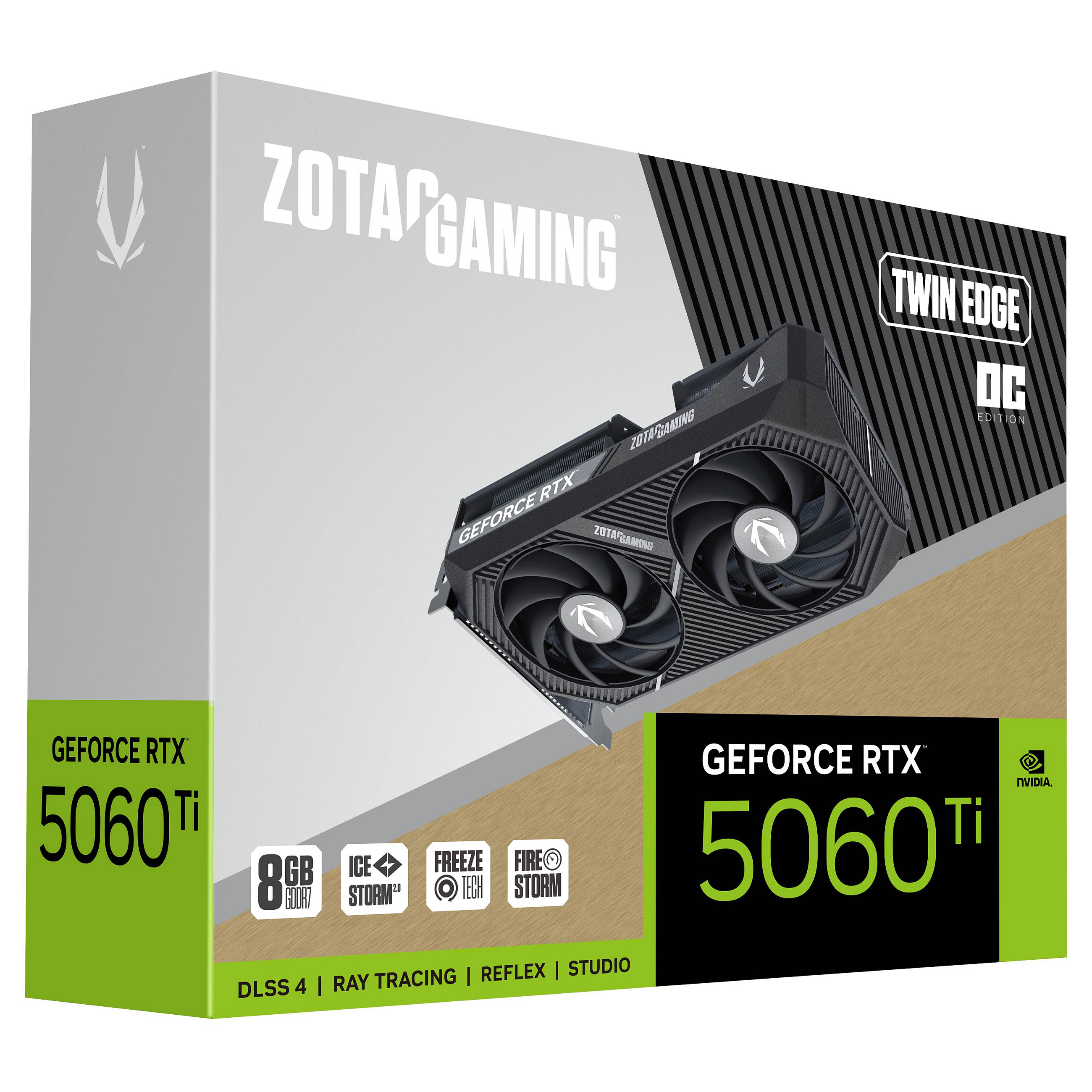 Kartelë Grafike NVIDIA GeForce RTX 5060 Ti / 8GB GDDR7 / Zotac GAMING Twin Edge OC 7