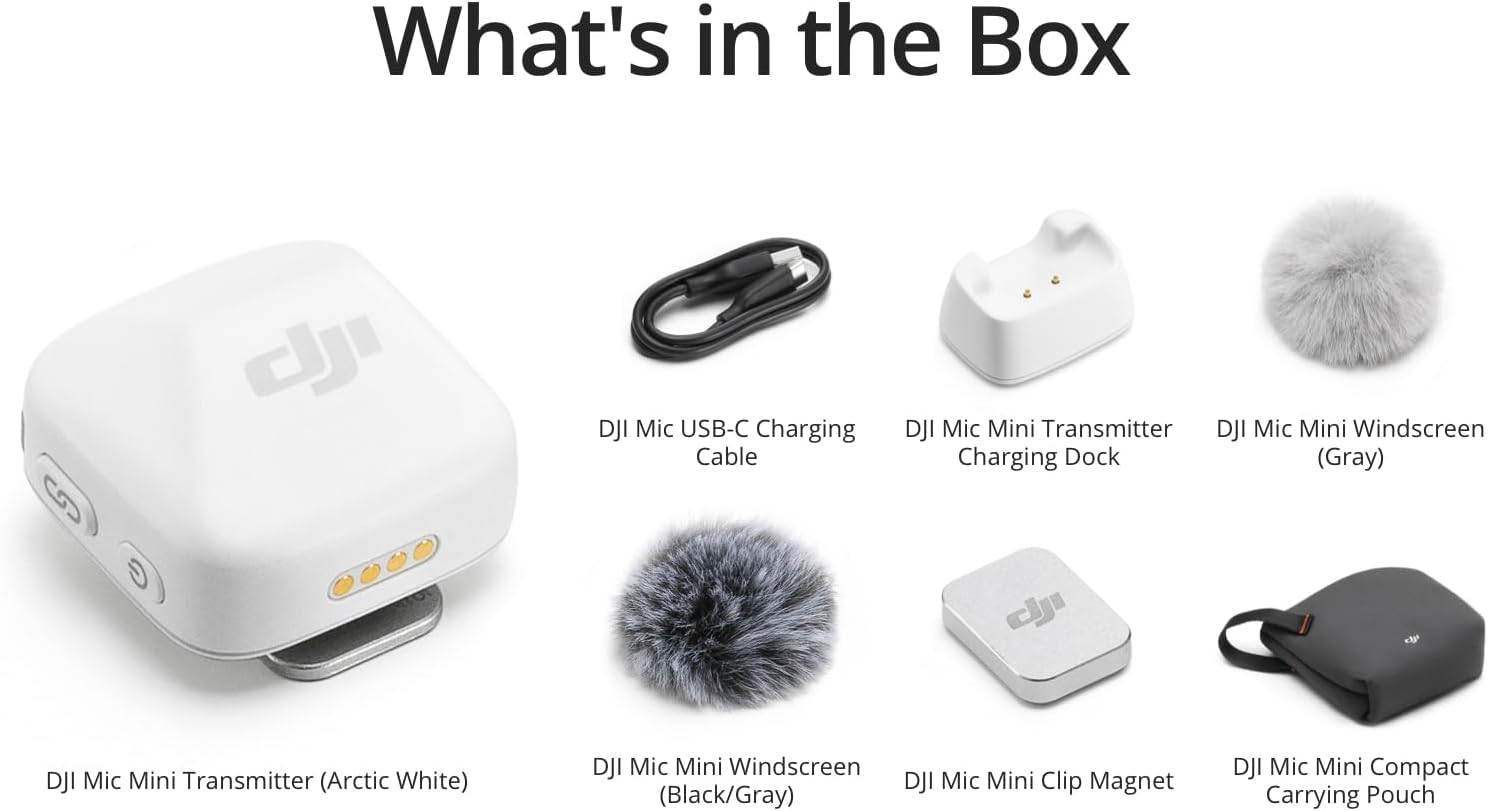 Transmetues Mikrofoni DJI Mic Mini, Wireless - Bardhë thumbnail 2
