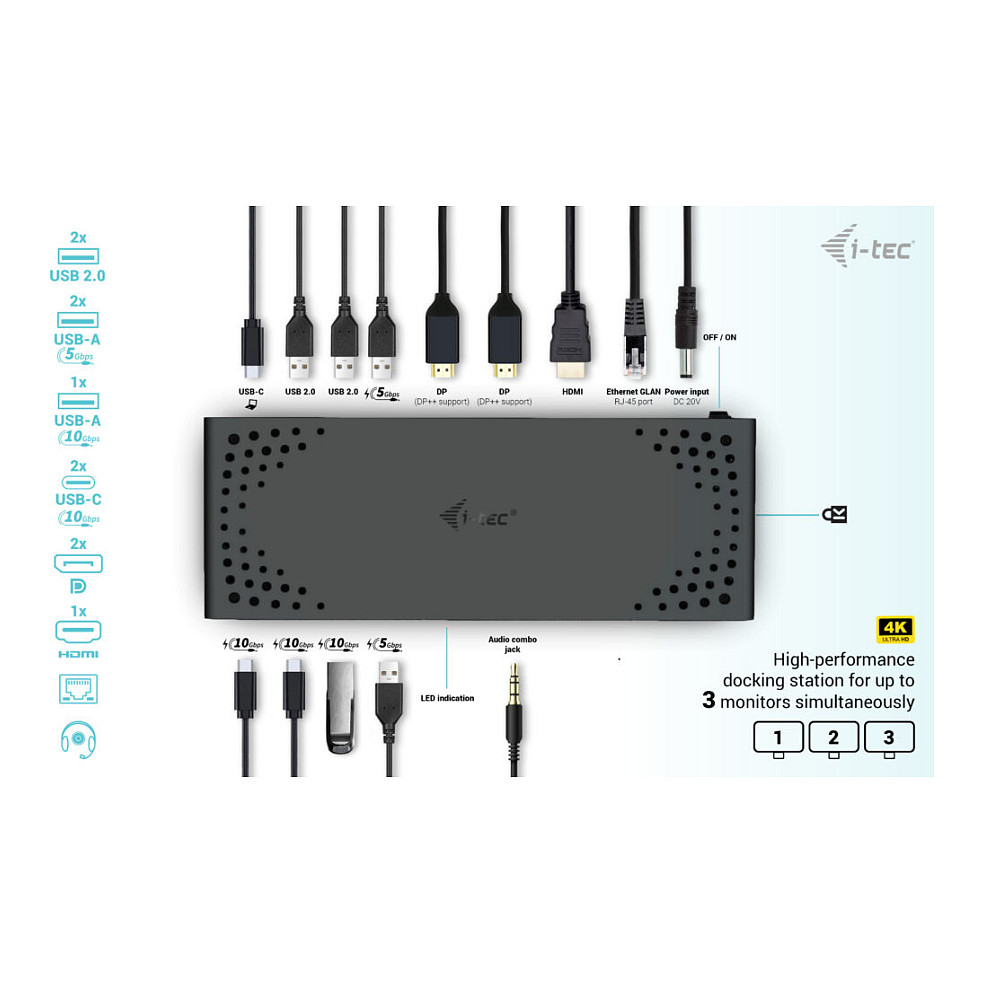Docking Station D I-TEC USB-C / USB4 Thunderbolt 3 + PD thumbnail 4