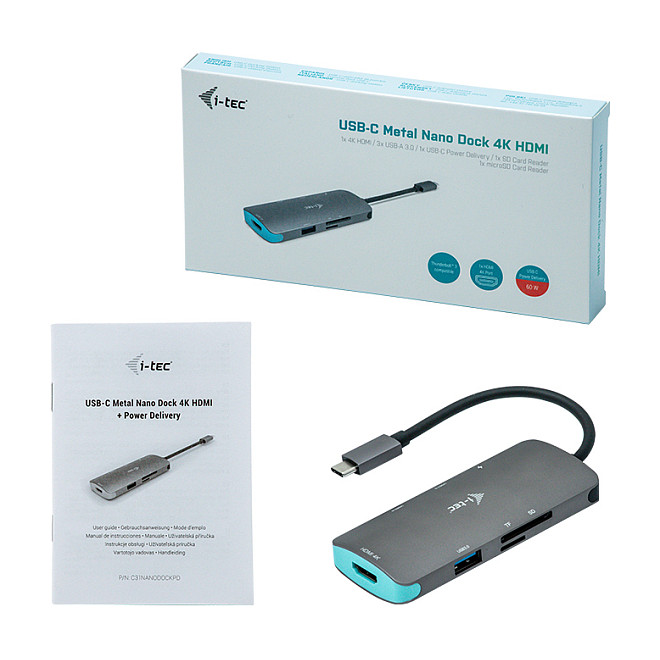 Docking Station I-TEC USB-C Nano / 4K HDMI / PD / LAN / USB - Argjend thumbnail 5