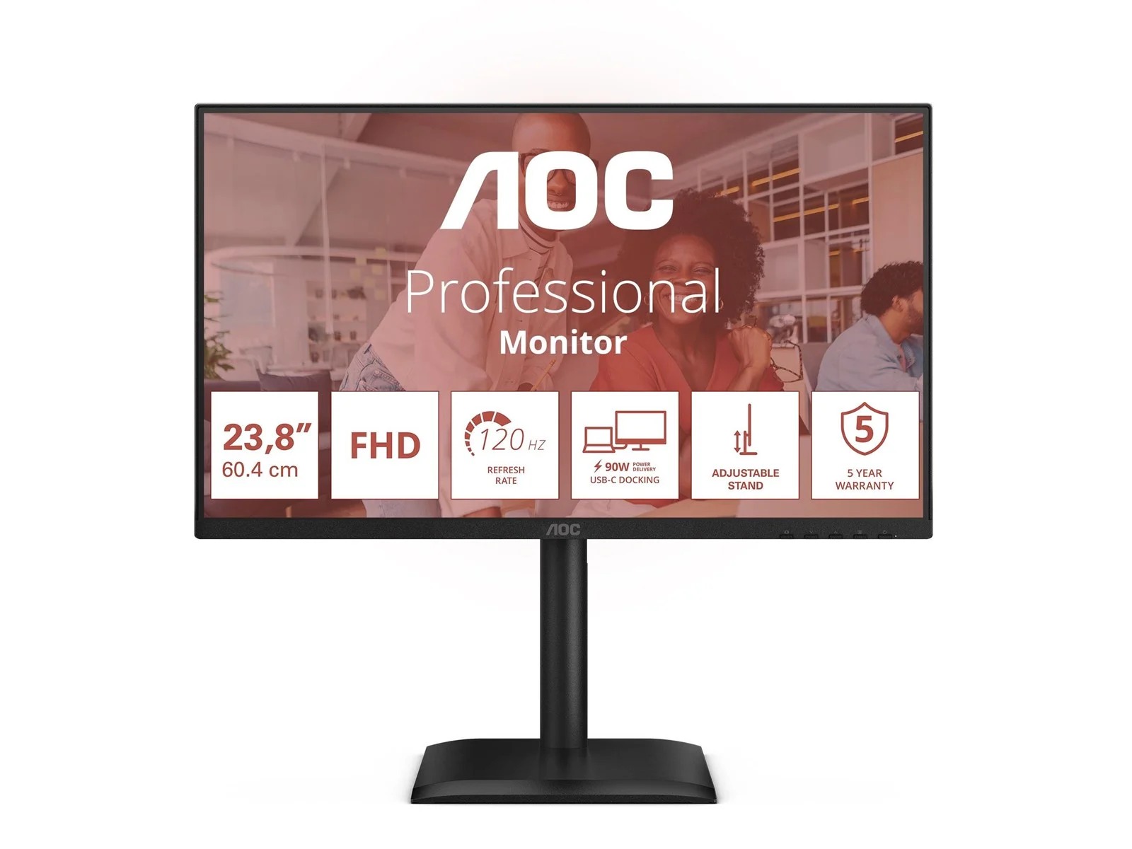Monitor AOC 24E4CV, 23.8", Full HD IPS, 120Hz, 4ms, HDMI + DP + USB-C - Zezë
