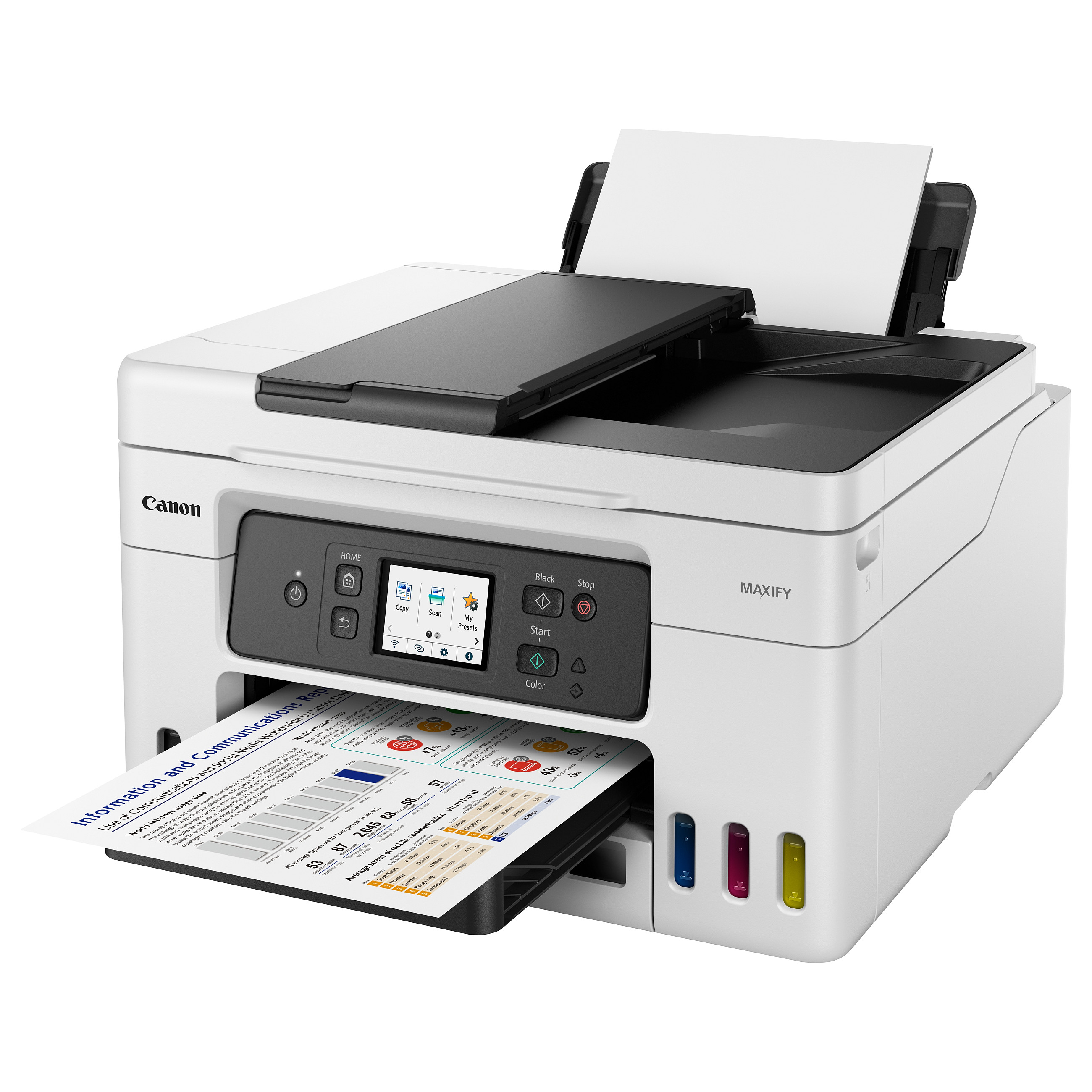 Printer Multifunksional Canon MAXIFY GX4050 Inkjet 4in1 / A4 / Duplex - Bardhë thumbnail 3