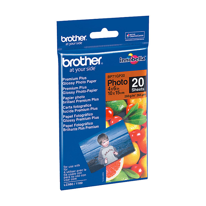 Letër Brother BP71GP20 / 10 × 15 cm / Photo Paper