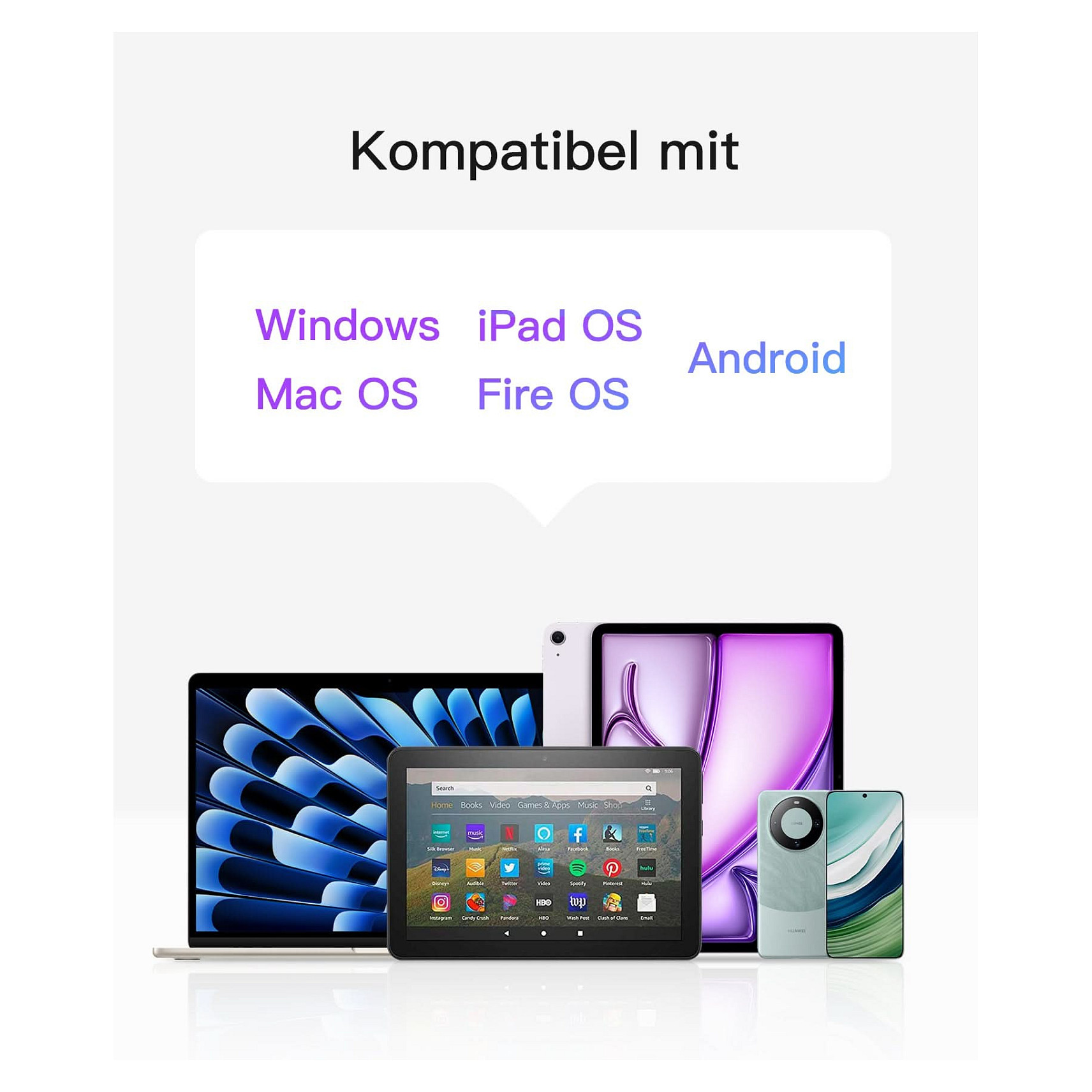 Aksesorë për tablet inateck KB01105 QWERTZ Keyboard for iPad / Tablet / Windows / Laptop / PC - Gri thumbnail 5