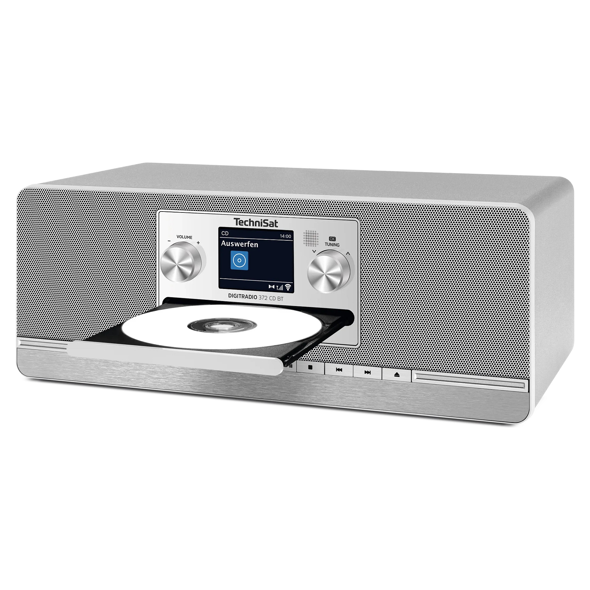 Radio digjitale TechniSat DIGITRADIO 372 CD BT, DAB+, FM, CD dhe MP3, Bluetooth 5.0, USB, ekran TFT me ngjyra 2.4", 2 × 5 W RMS - Antracit, Argjend 9