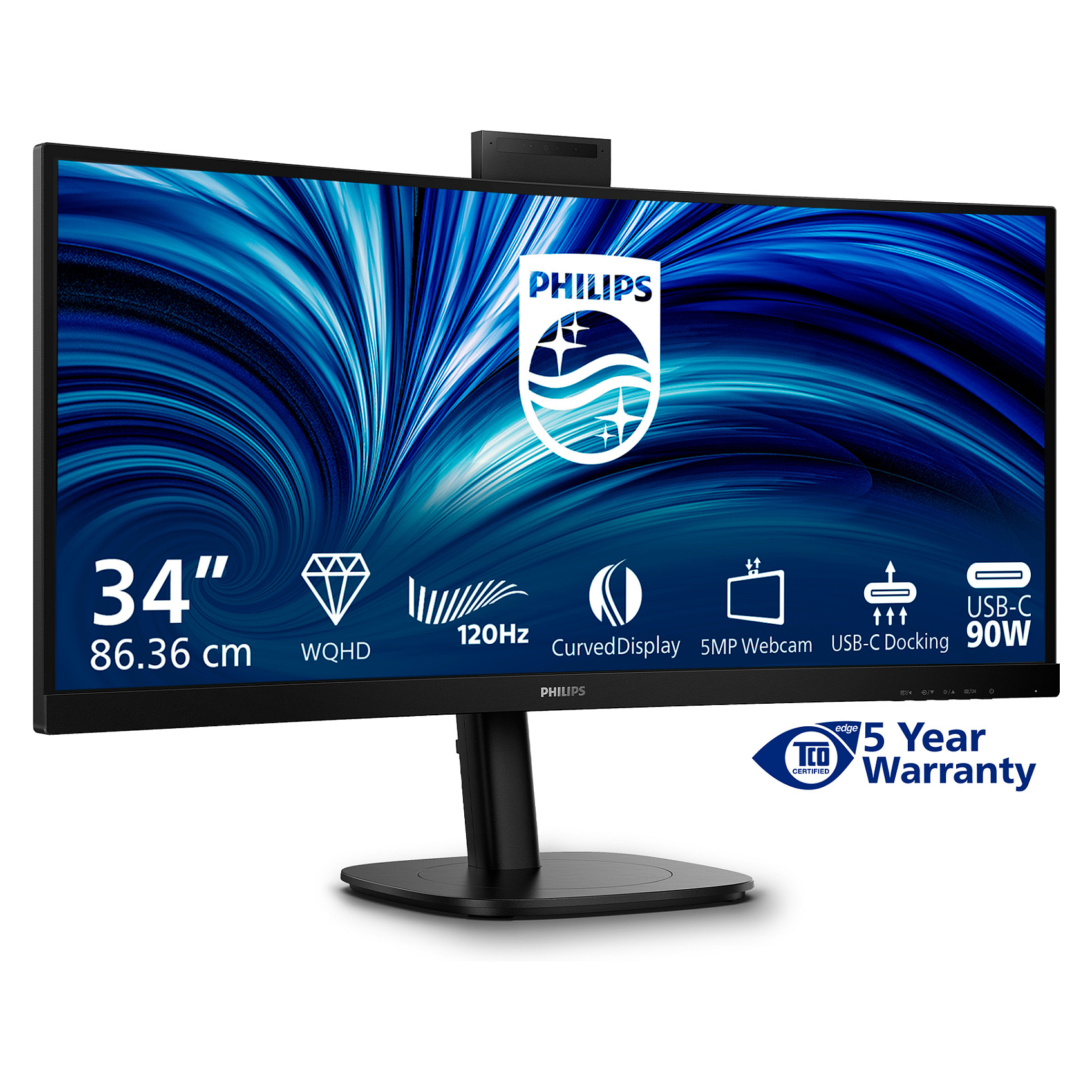 Monitor Philips 34B2U3600CH / 34" / Wide Quad HD VA LCD / 120 Hz / 4ms / USB-C + HDMI + DP / Curved - Zezë thumbnail 5