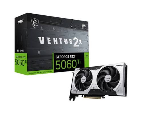 Kartelë Grafike NVIDIA MSI GeForce RTX 5060 Ti Ventus 2X OC 8GB GDDR7 / PCIE Gen 5 x16 / Boost Clock 26