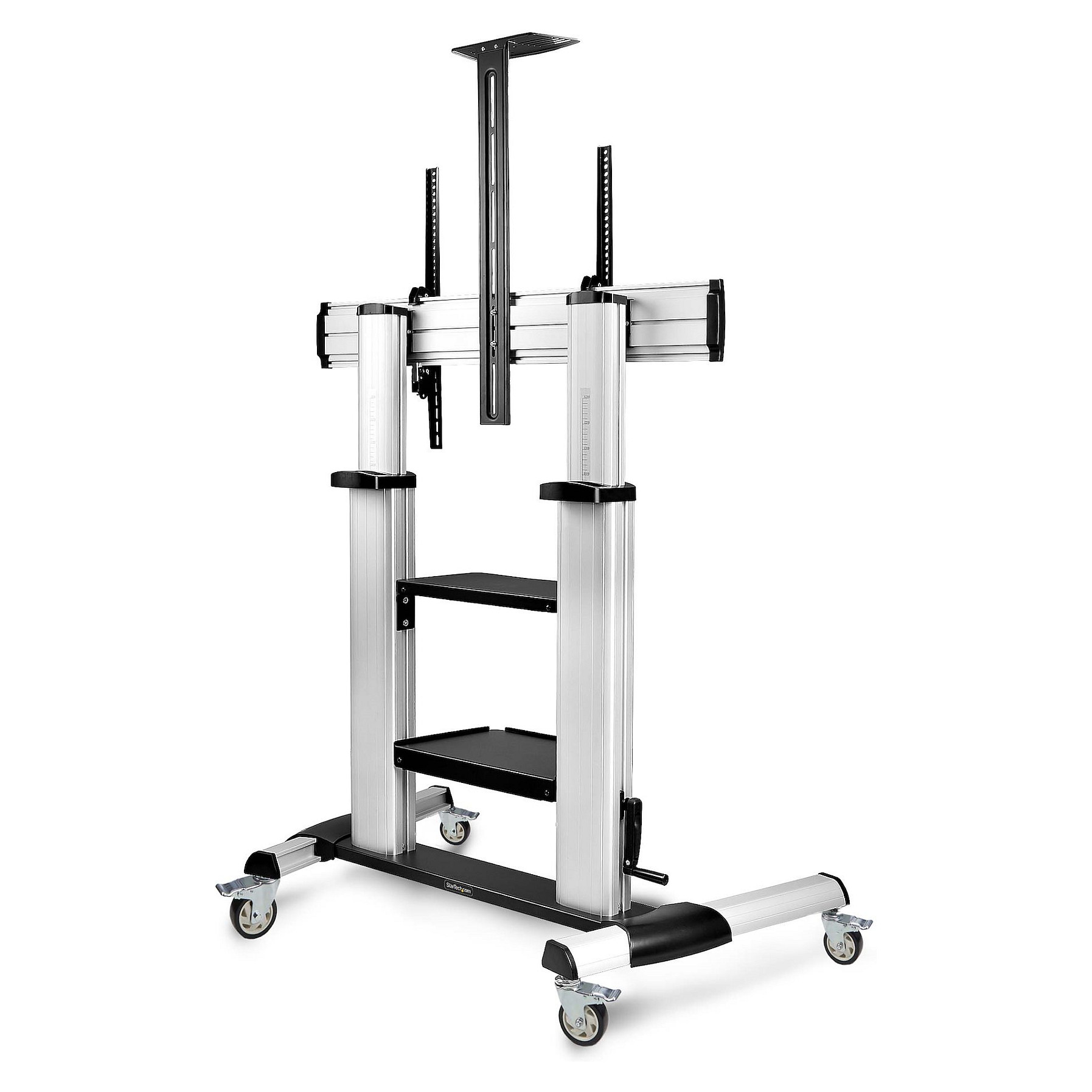 Mbajtëse për TV StarTech.com / 60–100" / deri 100kg / VESA 200x200–1000x600 / Lartësi e Rregullueshme / Me Rrota - Zezë/Argjend 2