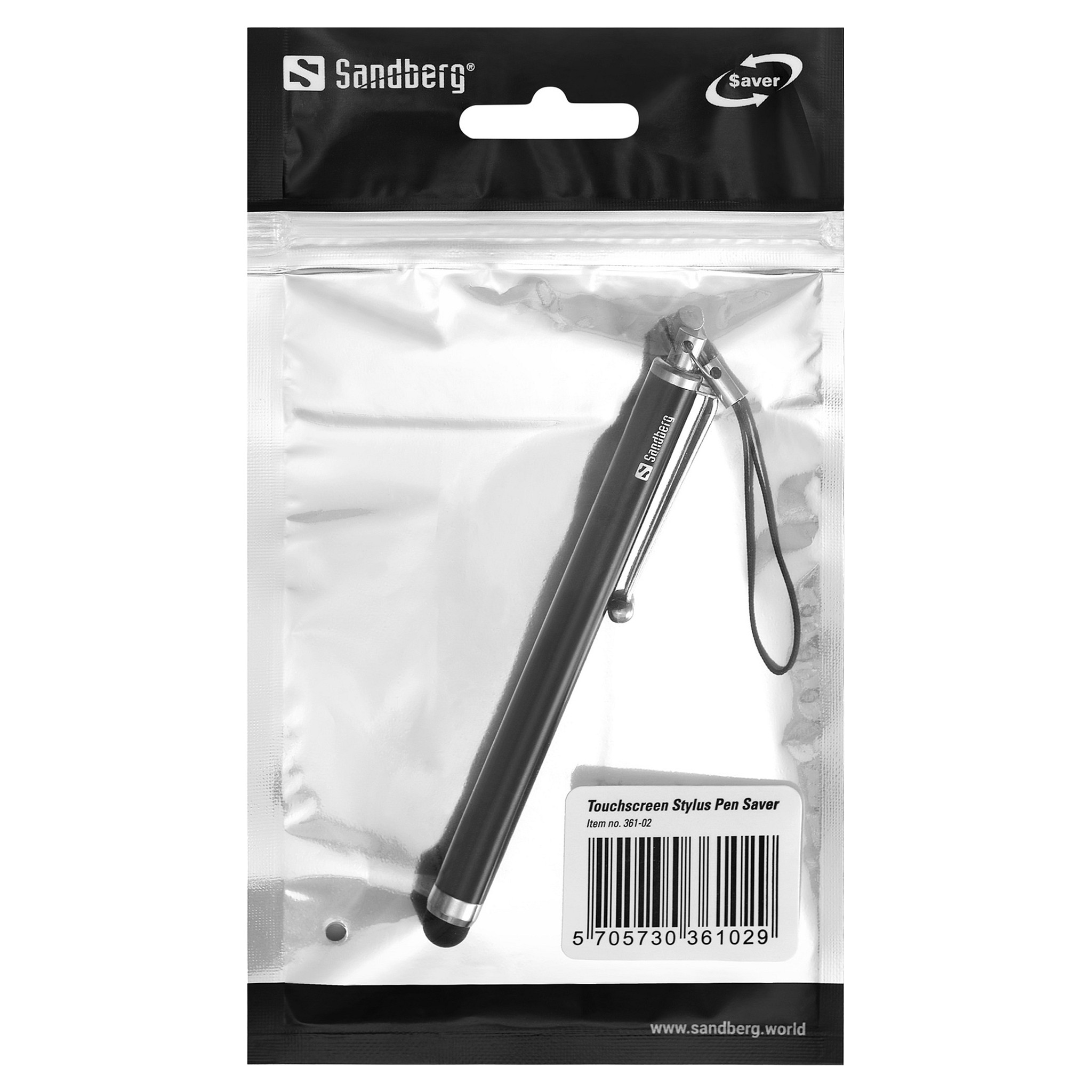 Aksesorë për Tablet Sandberg Touchscreen Stylus Pen Saver 361-02 / Ekran me Prekje / Majë Gome / Trup Metalik – Zezë 2