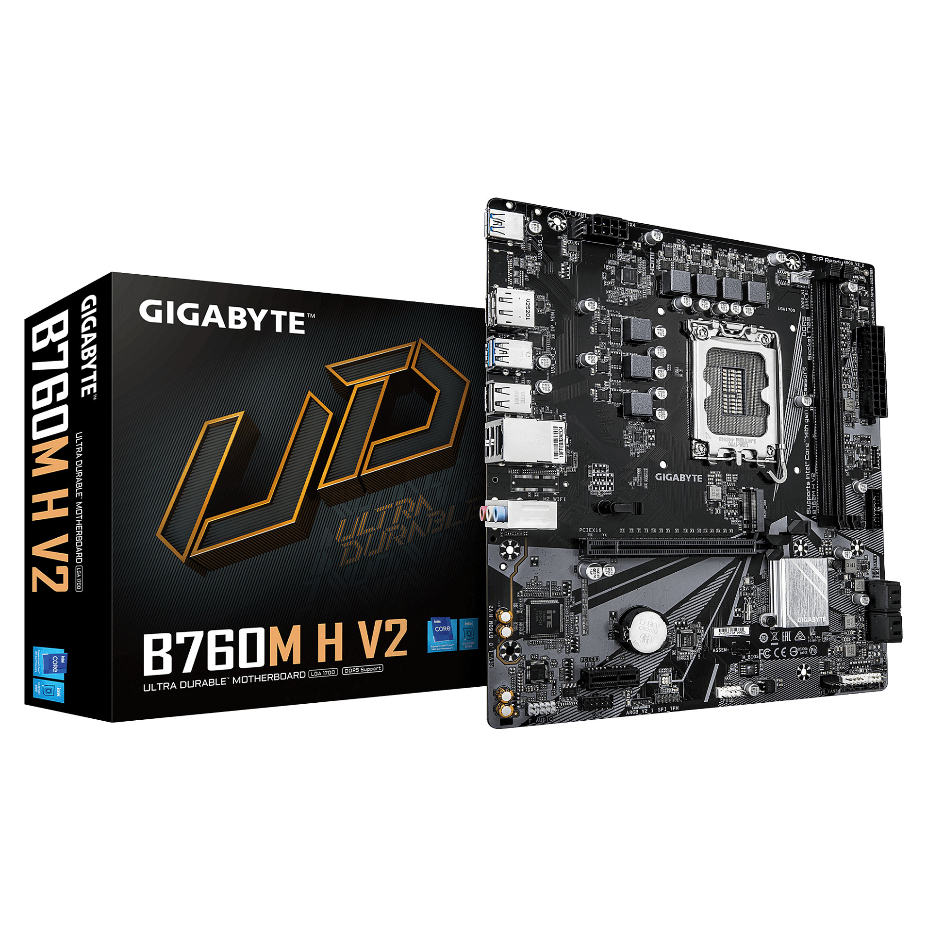 Pllakë Amë Intel Gigabyte B760M H V2 / LGA 1700 / DDR5 / HDMI+DP