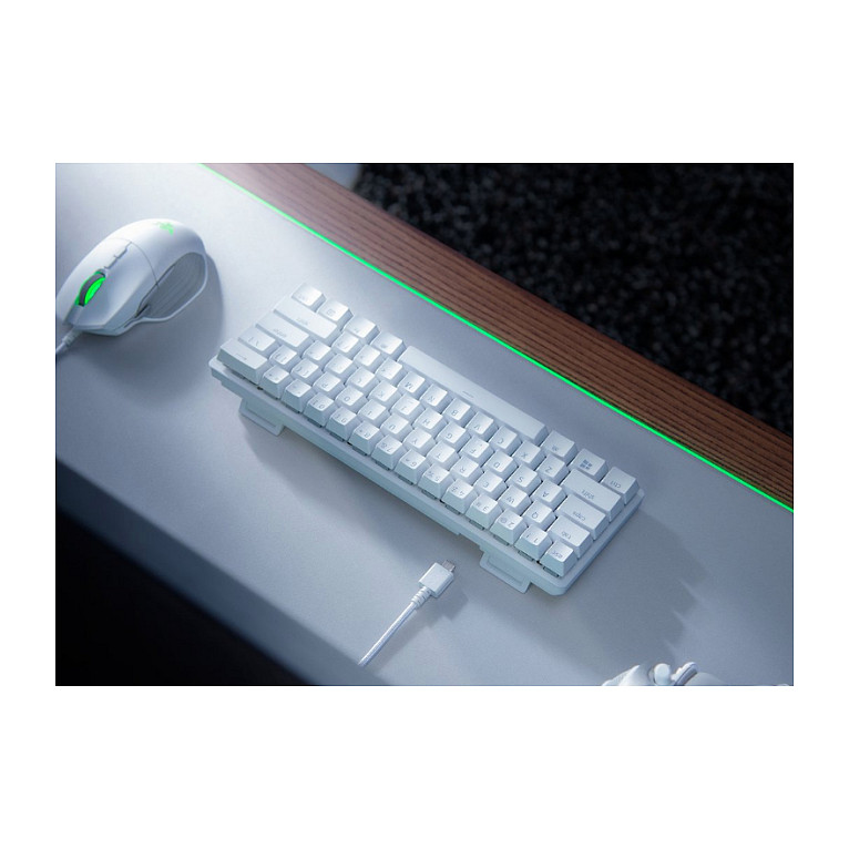 Tastierë Gaming Razer Huntsman Mini Mercury Edition / Red Switch / Wired / QWERTY / US Language – Bardhë thumbnail 4