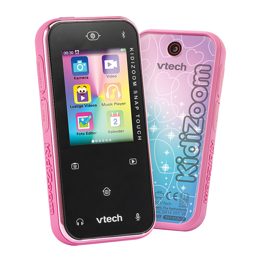 Kamerë Digjitale për Fëmijë VTech KidiZoom Snap Touch, 80-549254, 2.4", 2MP Dual Kamera, Bluetooth, microSD - Rozë
