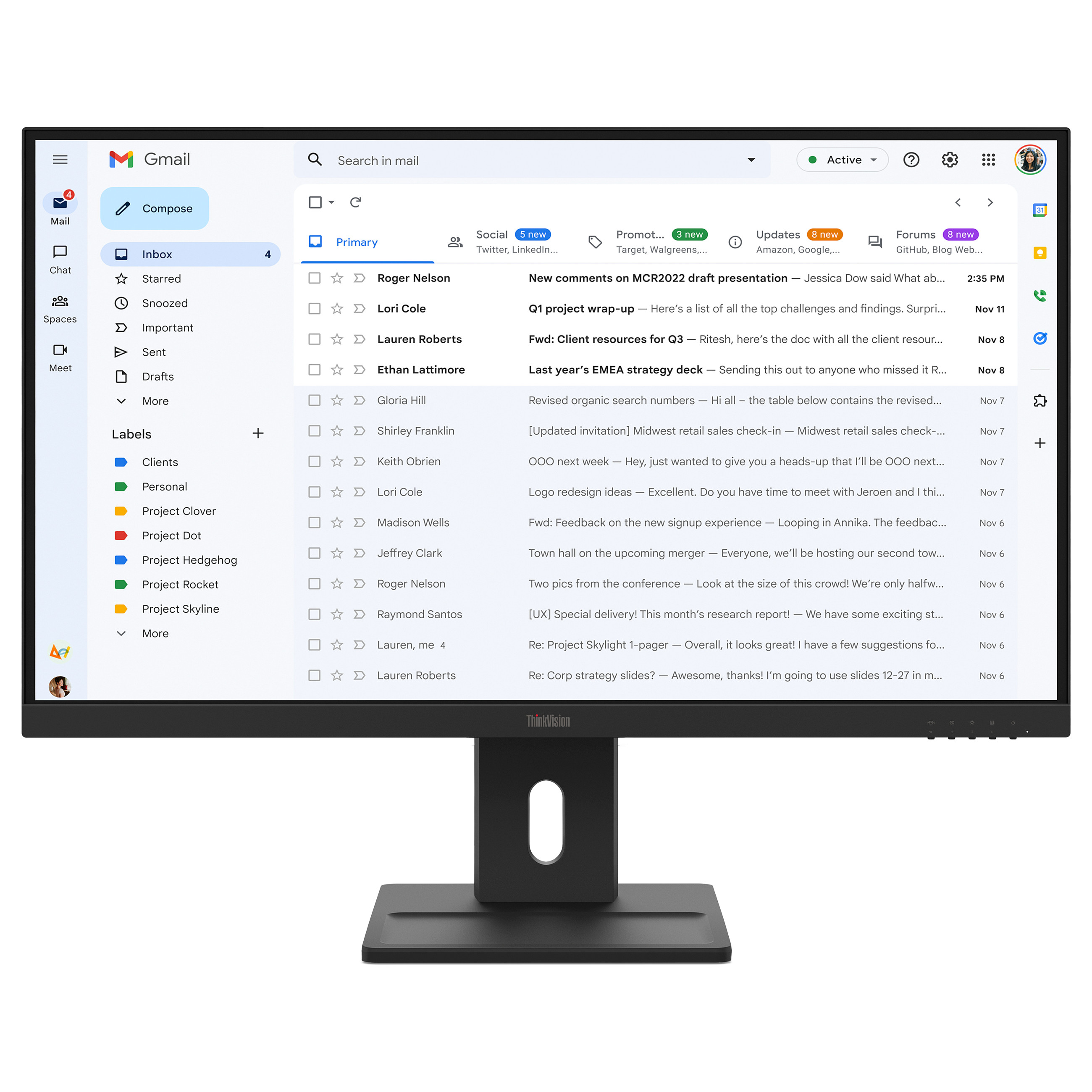 Monitor Lenovo ThinkVision E27-40 / 27" / Full HD IPS / 100Hz / 6ms / HDMI+DP+VGA - Zezë