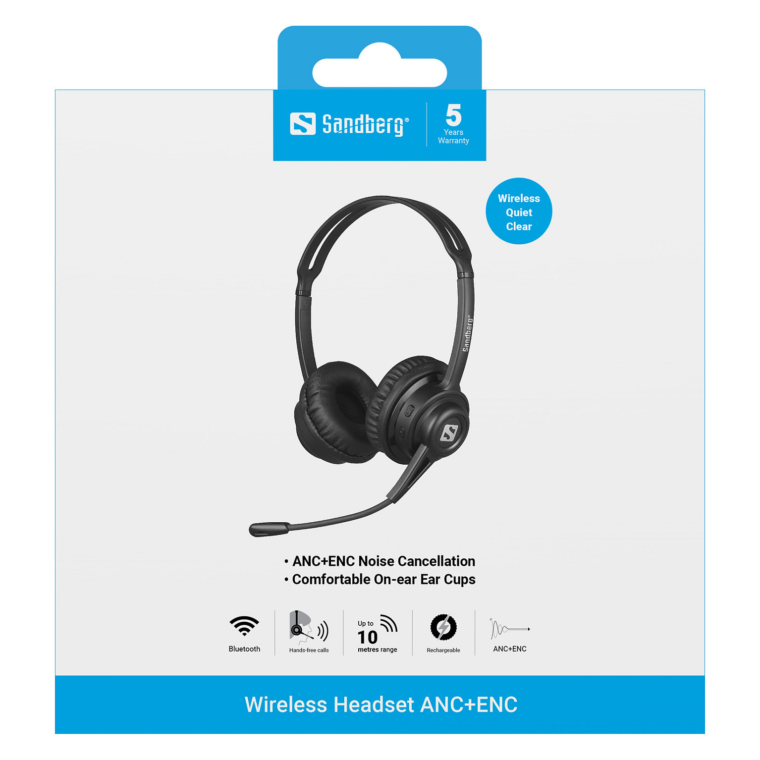 Kufje pa kabllo Sandberg Wireless Headset ANC+ENC 126-44 / On-Ear / Bluetooth 5.3 / 36mm / 20-20000Hz / ANC / ENC - Zezë 9