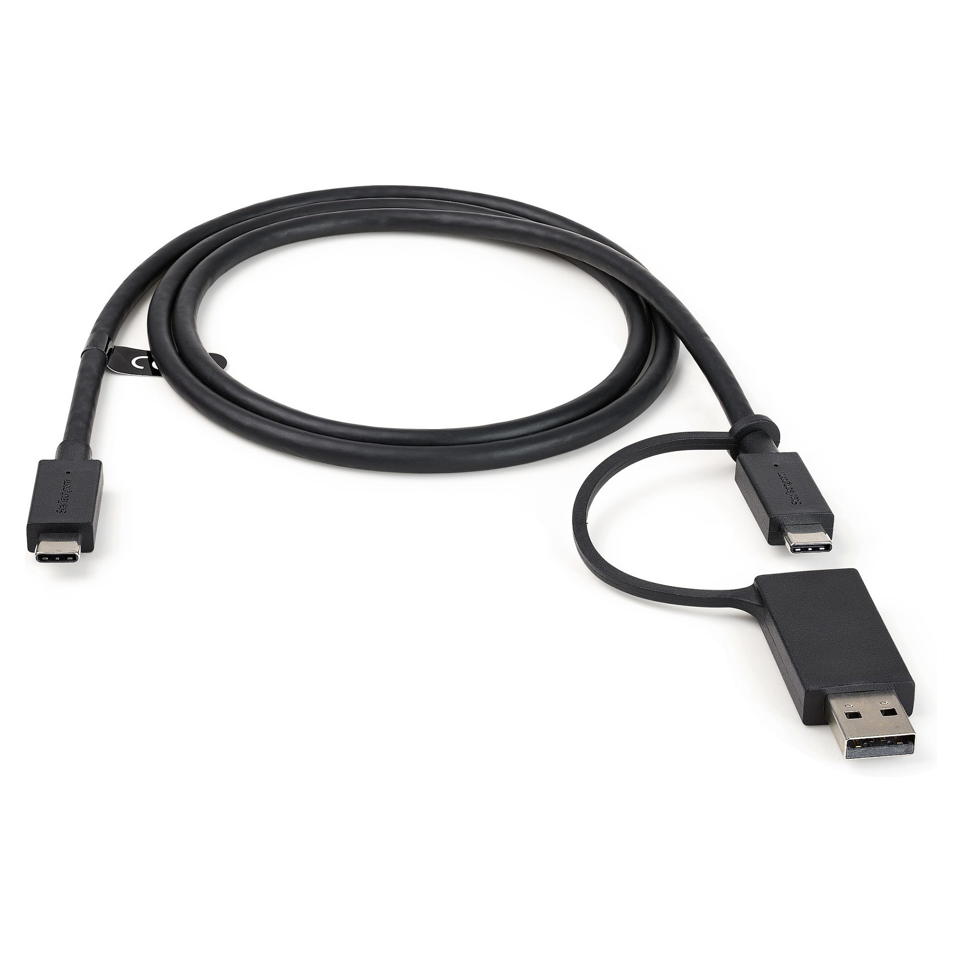 Kabllo USB StarTech.com USBCCADP, USB-C në USB-C, USB 3.2 Gen 2, 10 Gbps, Power Delivery 100W, me adapter USB-C në USB-A 5 Gbps, 1 m – Zezë 4