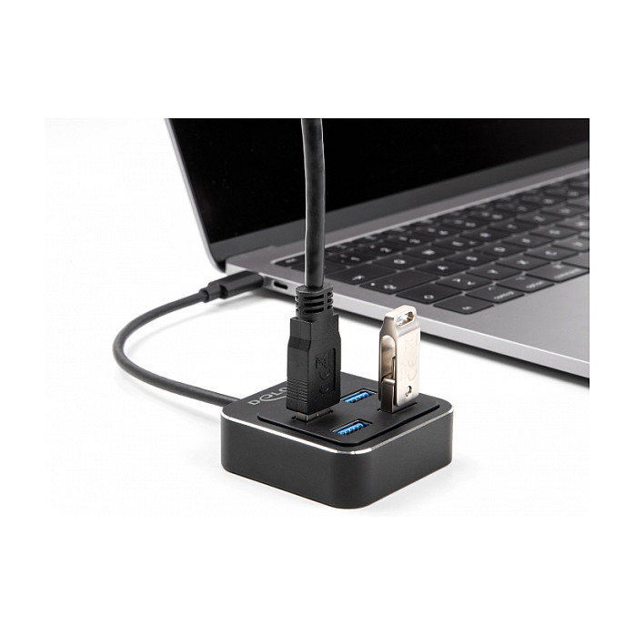 Hub USB DeLOCK 64191 / USB 3.2 Gen 2 / 4x USB-A / 10 Gbit/s / USB-C / 19 cm - Zezë 2