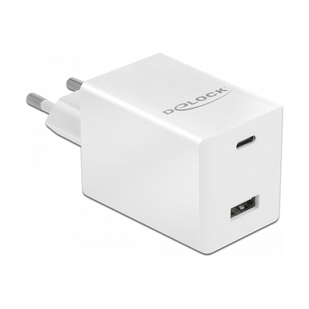 Karikues USB DeLOCK 41448, USB-C PD 3.0, USB-A, 48 W, GaN - Bardhë