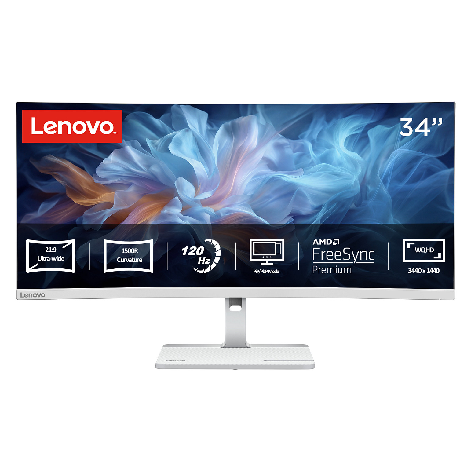 Monitor Lenovo L34W-4C, 34", WQHD VA Curved, 120Hz, 1ms, 2xHDMI+DP - Hiri