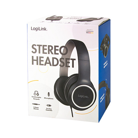 Kufje me kabllo LogiLink HS0053 / Stereo / Over-Ear / Mikrofon / 3.5 mm / 1.2 m – Zezë 9