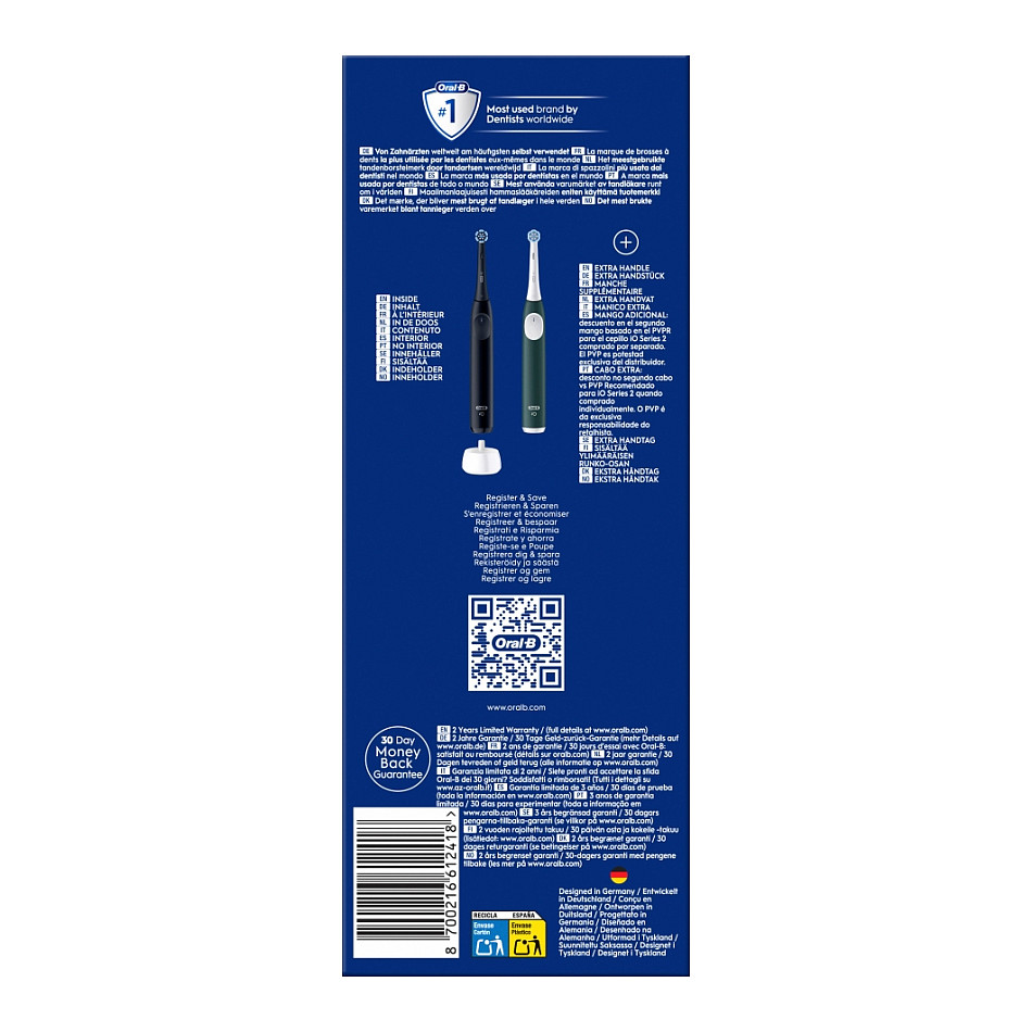 Furçë dhëmbësh elektrike Oral-B iO Series 2 Duo / 2 Copë / 3 Modalitete / Sensor Presioni / Kohëmatës 2 Minuta – Zezë/Gjelbër 5