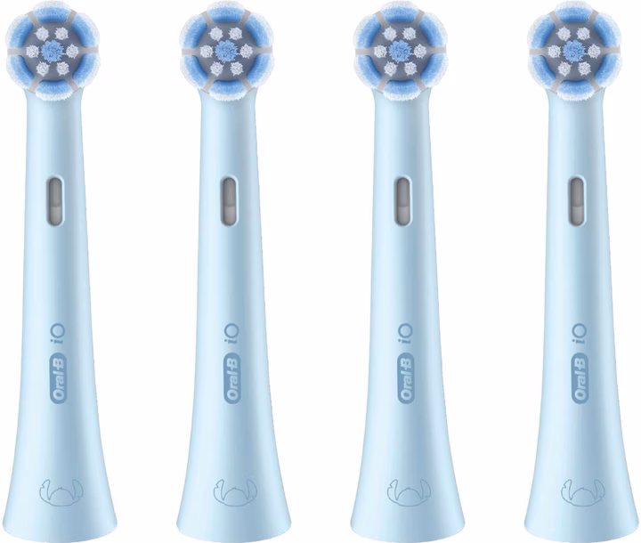 Koka zëvendësuese për furçë dhëmbësh Oral-B iO Kids Stitch / 6+ / Extra Soft / Round Head / 4 Copë – Blu