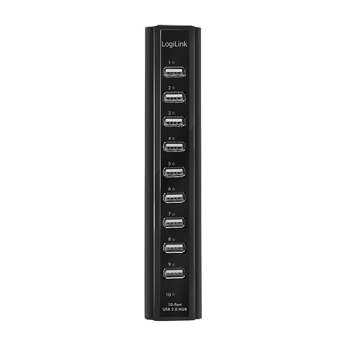 Hub LogiLink UA0096 , 10x USB-A , USB 2.0 , 480Mbps , Furnizim me Energji , 5V, 3.5A - Zezë 2