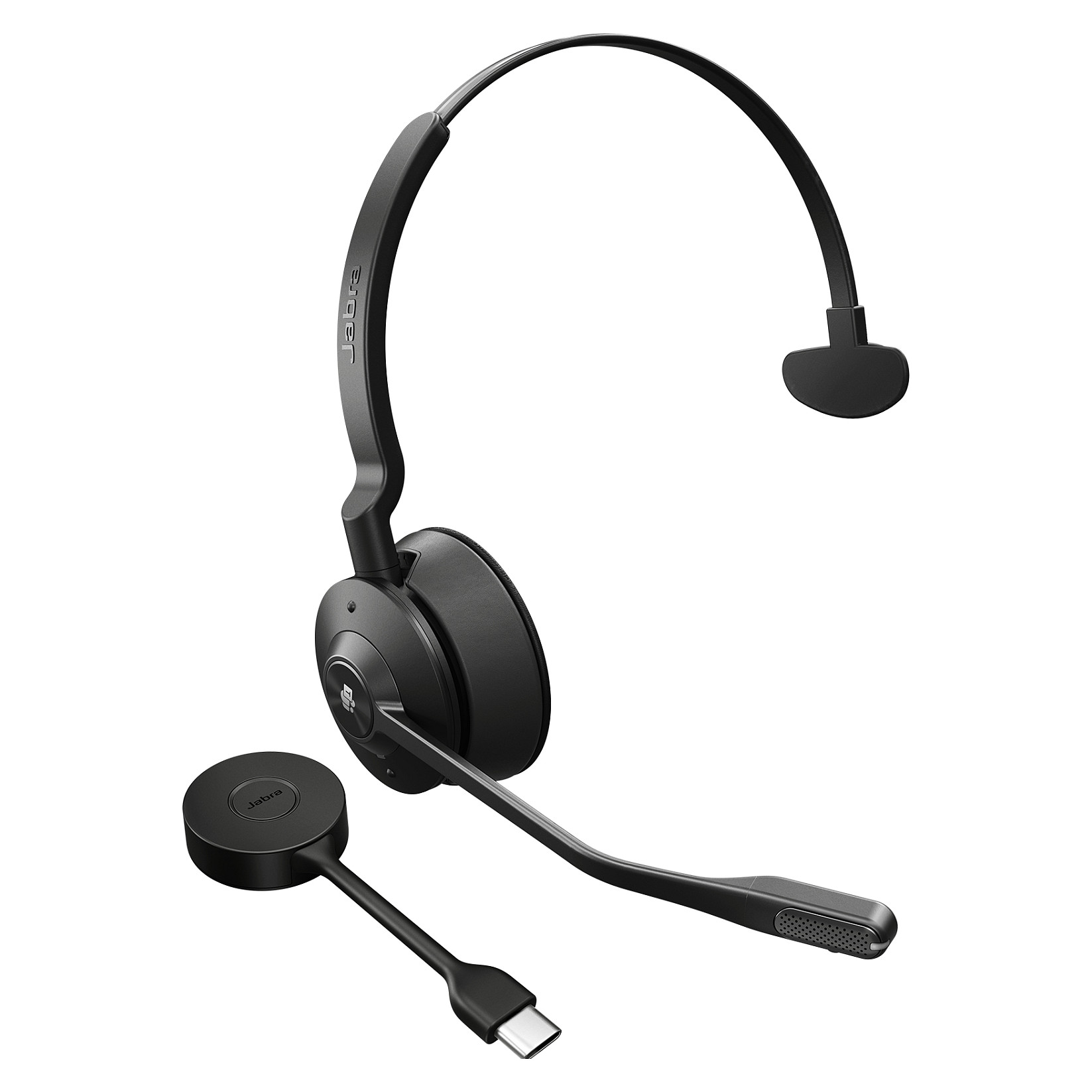 Jabra Engage 55 UC Stereo USB-C Wireless Headset – DECT, 150m, 13h, Charging Stand – Zezë/Titanium 7