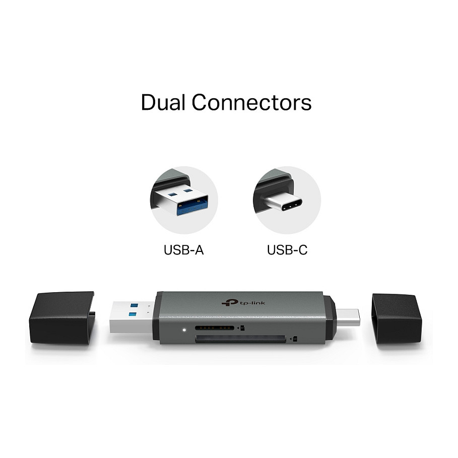 TP-Link UA430D USB 3.0 Card Reader / SD + microSD / UHS-I / Type-C + Type-A / 5Gbps / 2TB thumbnail 3