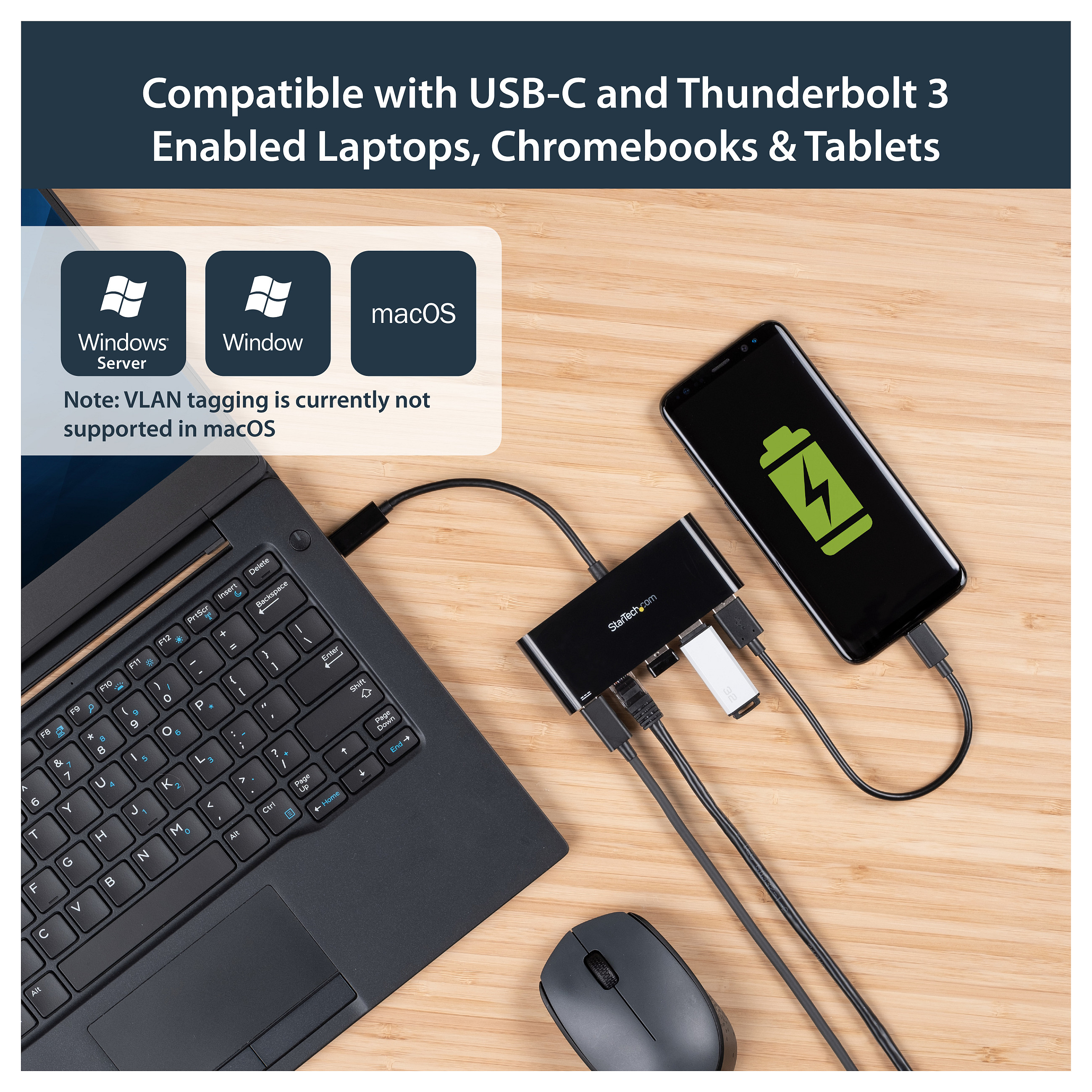 Hub StarTech US1GC303APD / 3x USB-A + 1x USB-C PD / 1GbE / 5Gbps – Zezë 5
