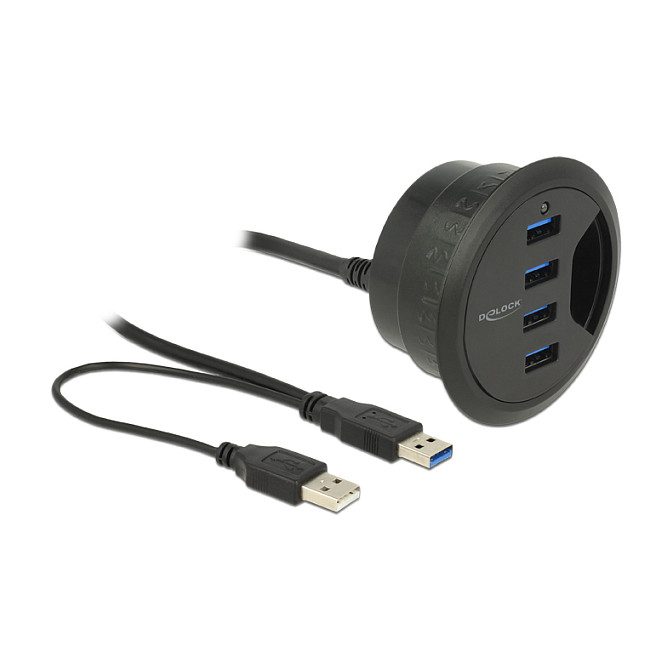 Hub USB DeLOCK 62868 / USB 5 Gbit/s / 4x USB-A / Montim në Tavolinë / 0.95 m - Zezë 2