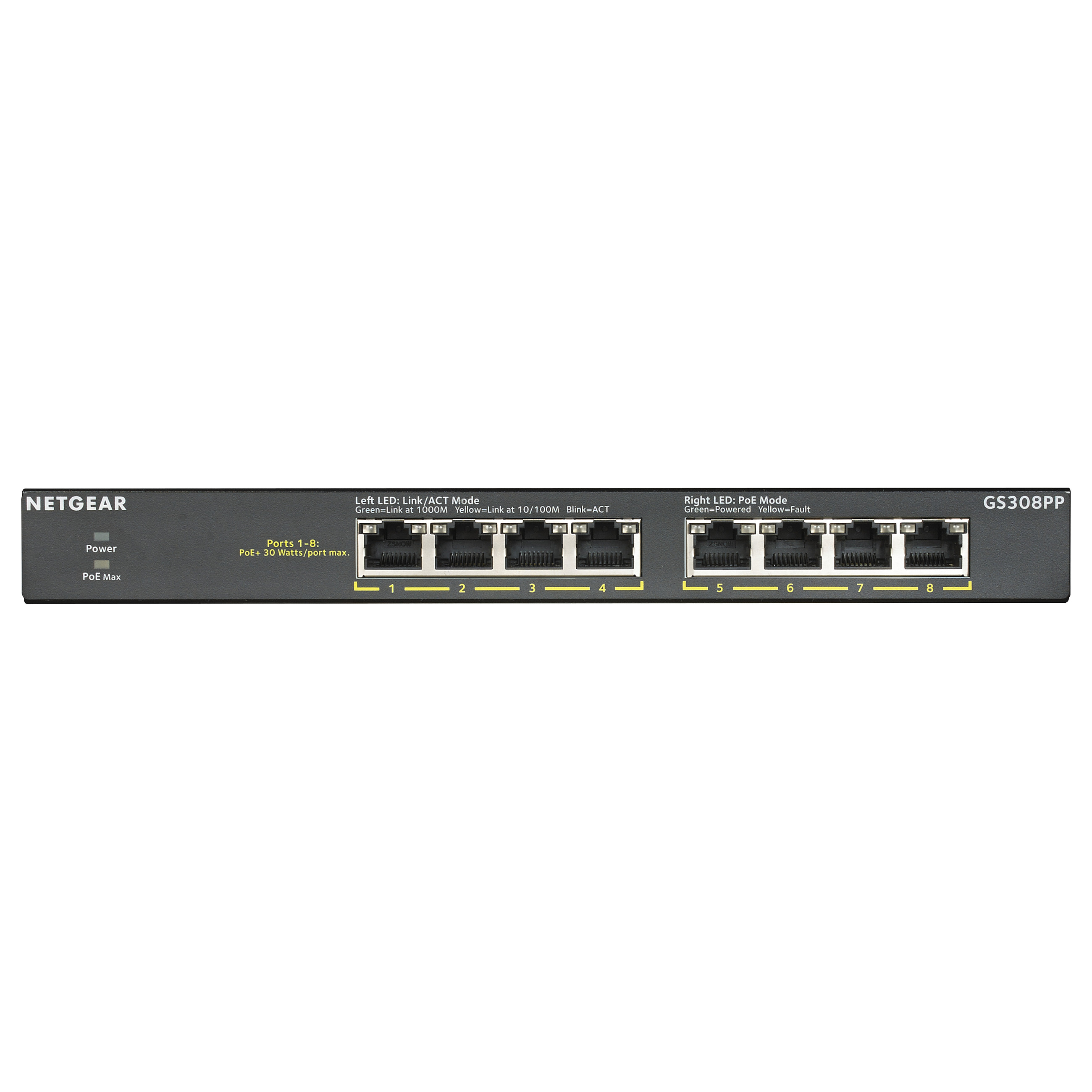 NETGEAR GS108GE 8-Port Gigabit Ethernet Unmanaged Switch – 8x RJ45 10/100/1000Mbps, Desktop, Fanless, Plug & Play 8