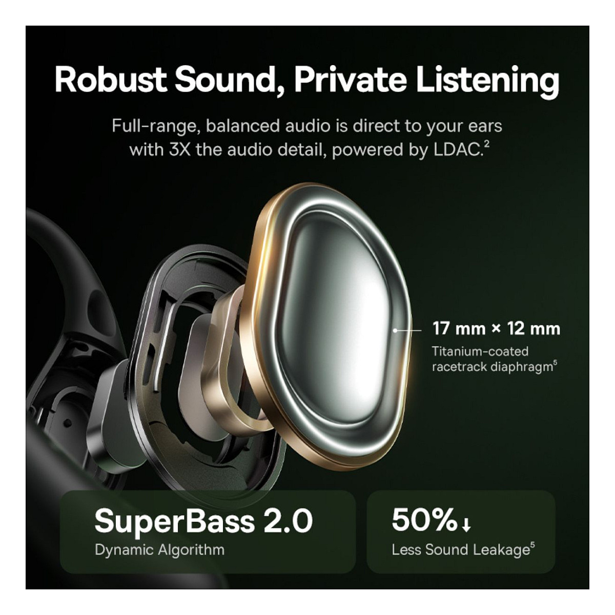 Kufje pa kabllo Baseus Eli Sport 2 / Open-Ear / TWS / Bluetooth 6.0 / 17 mm / IP57 - Bardhë 5