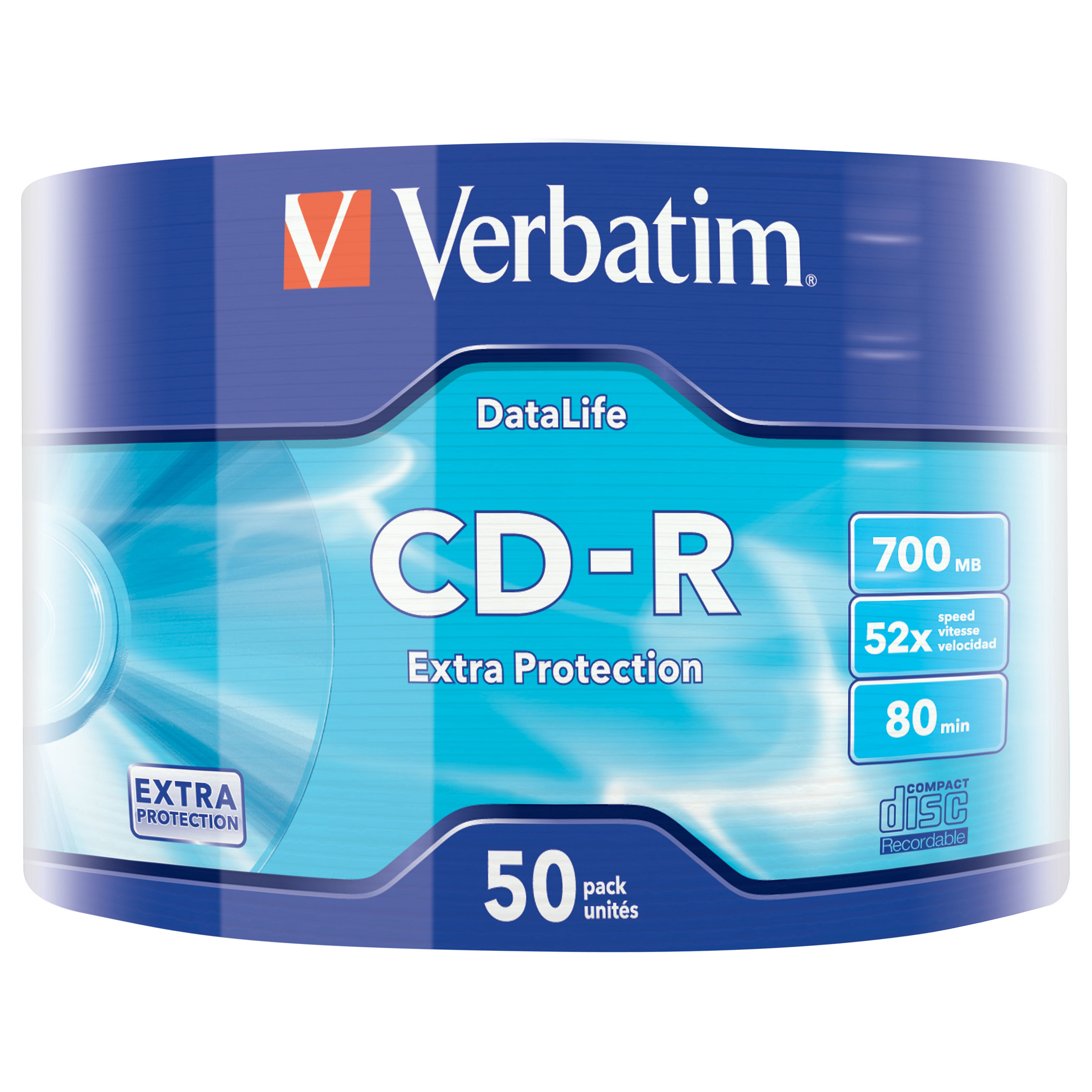 CD Verbatim CD-R Extra Protection 700MB, 52x, 50 Copë