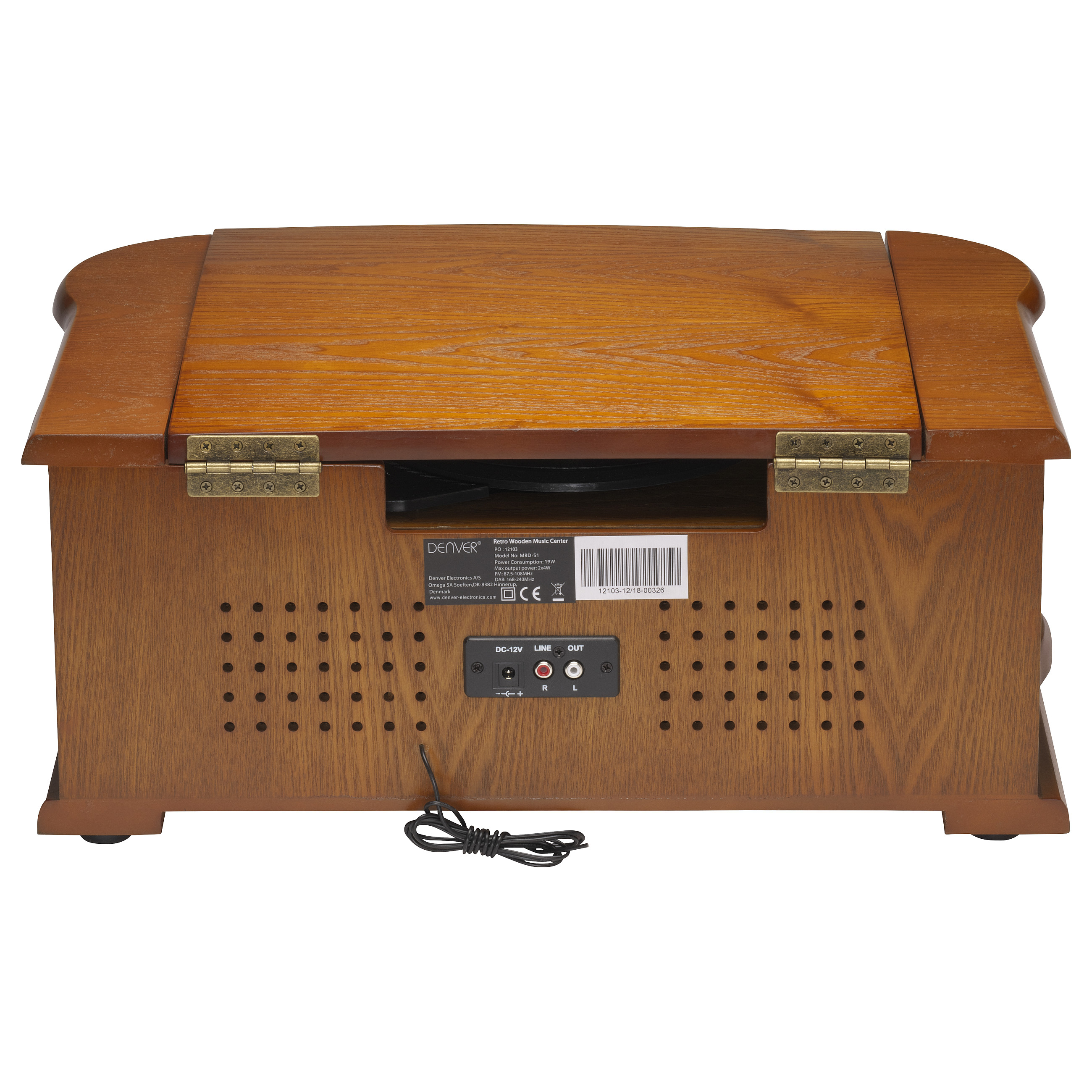 Gramafon Denver MRD-51, 33 1/3, 45, 78 RPM, LCD, 5W - Kafe 3