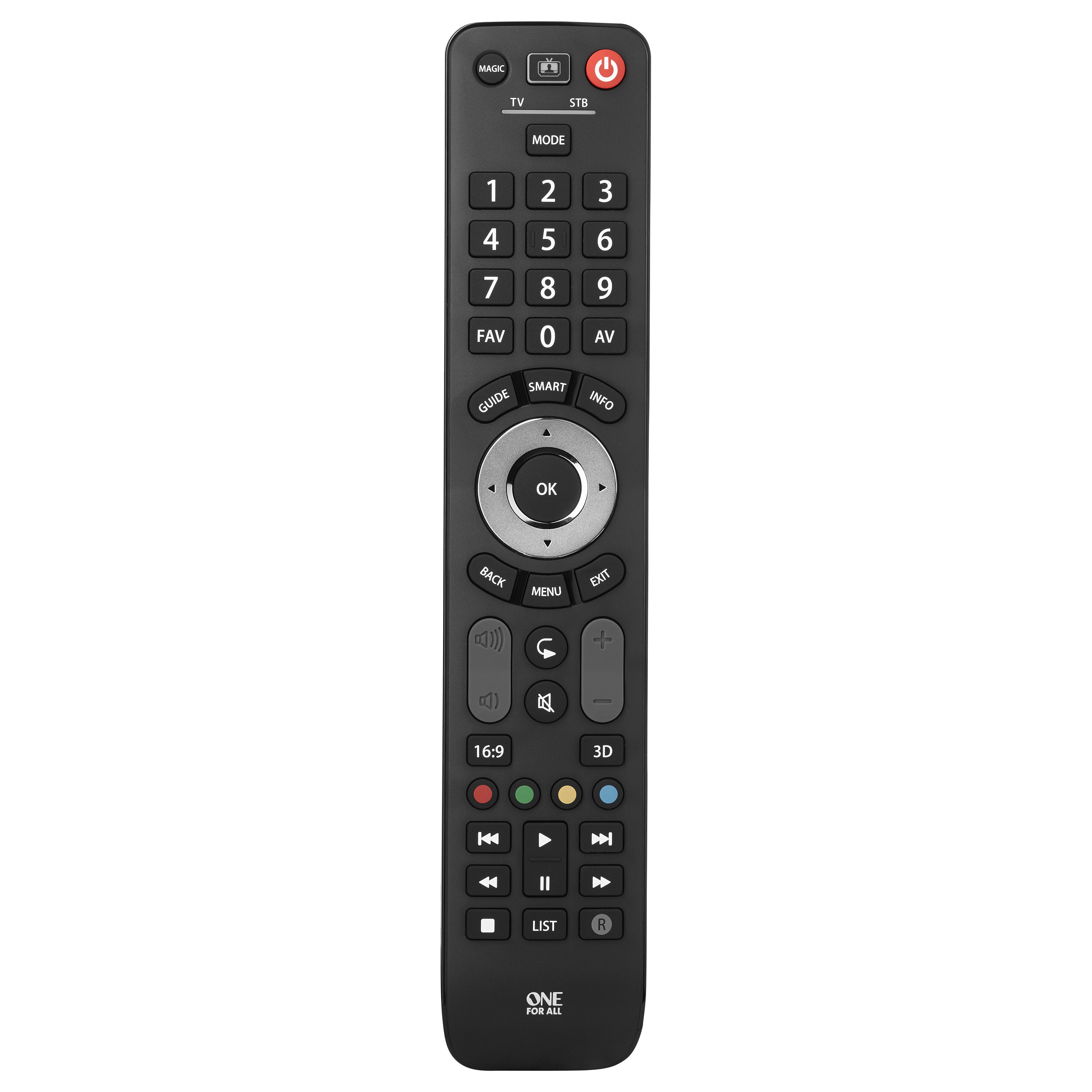 Telekomandë universale One For All Advanced Evolve 2, për TV dhe Set-Top Box, IR