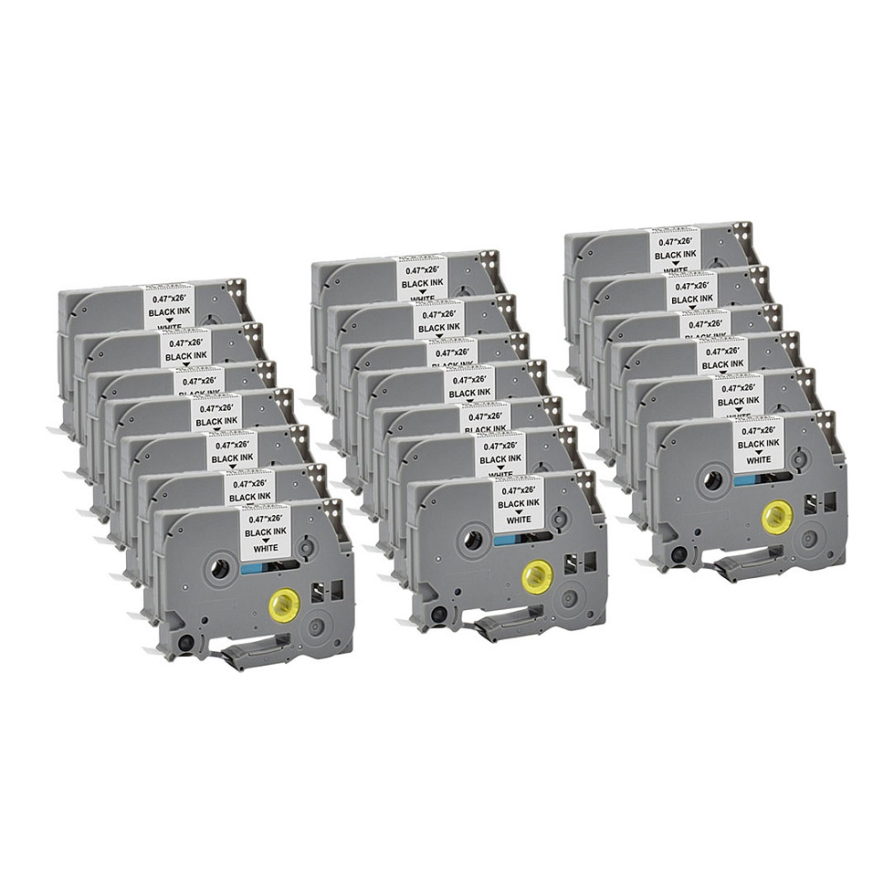 Shirit për Printer G&G 21568 / 20 Copë / Kompatibil me Brother TZe-231 / I Laminuar / 12 mm × 8 m - Shkrim i Zi mbi të Bardhë 2