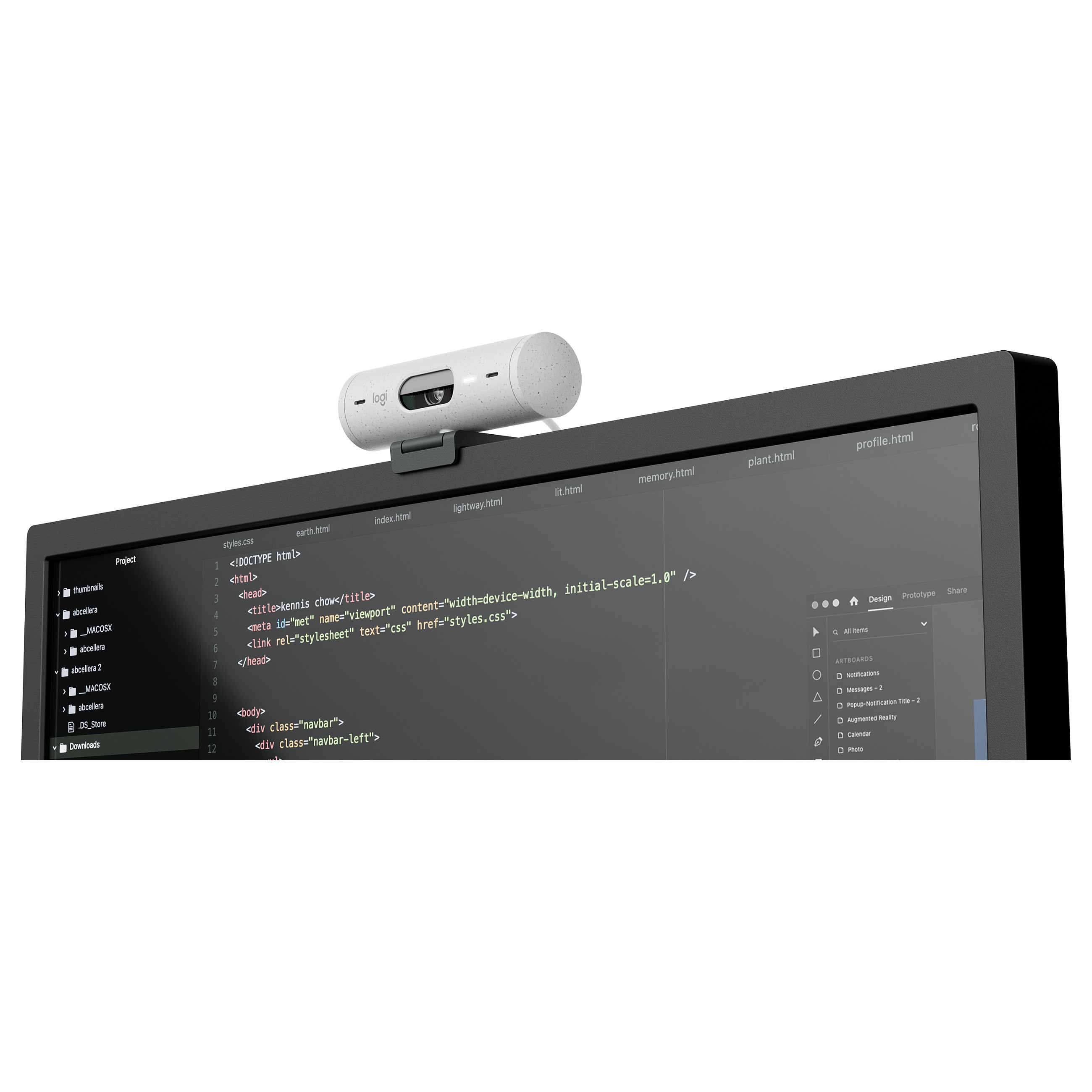 Webcam Logitech Brio 500 / 960-001428 / Full HD 1080p / 4MP / Autofokus / 2x Mikrofon / USB-C – Bardhë 4