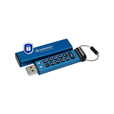 USB Flash Drive / Kingston / IronKey Keypad 200 / 128GB / Blu thumbnail 2