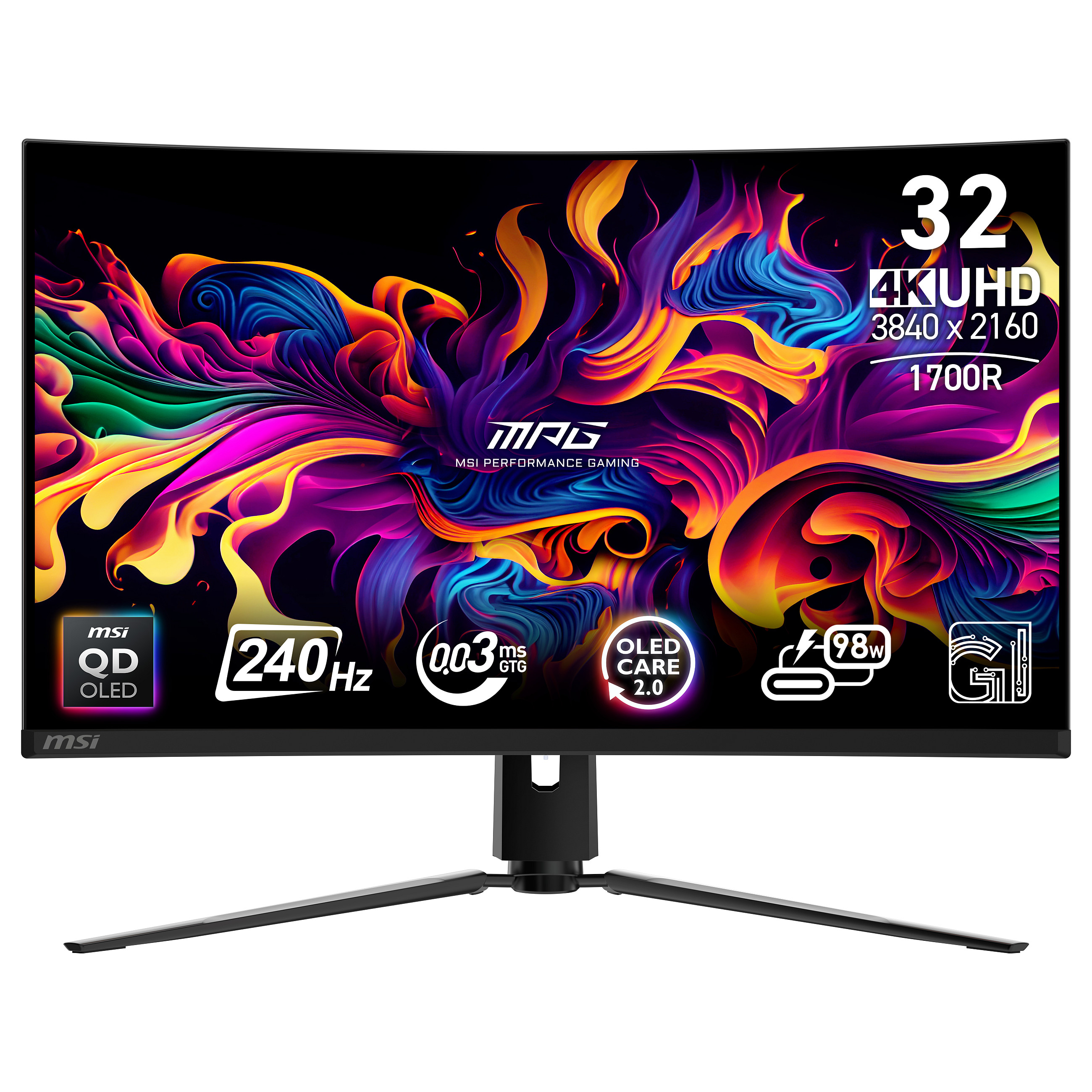 Monitor Gaming MSI MPG 321CURX QD-OLED, 32", 4K UHD QD-OLED Curved, 240Hz, 0.03ms, HDMI + DP + USB-C - Zezë
