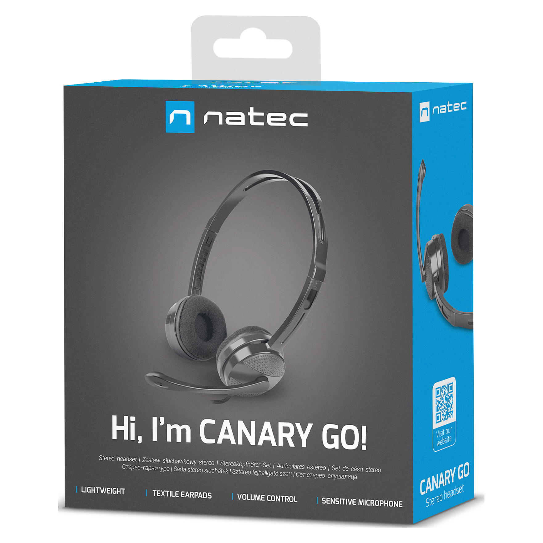 Kufje me kabllo Natec Canary Go, On-Ear, Stereo, Mikrofon, 3.5mm - Zezë 6