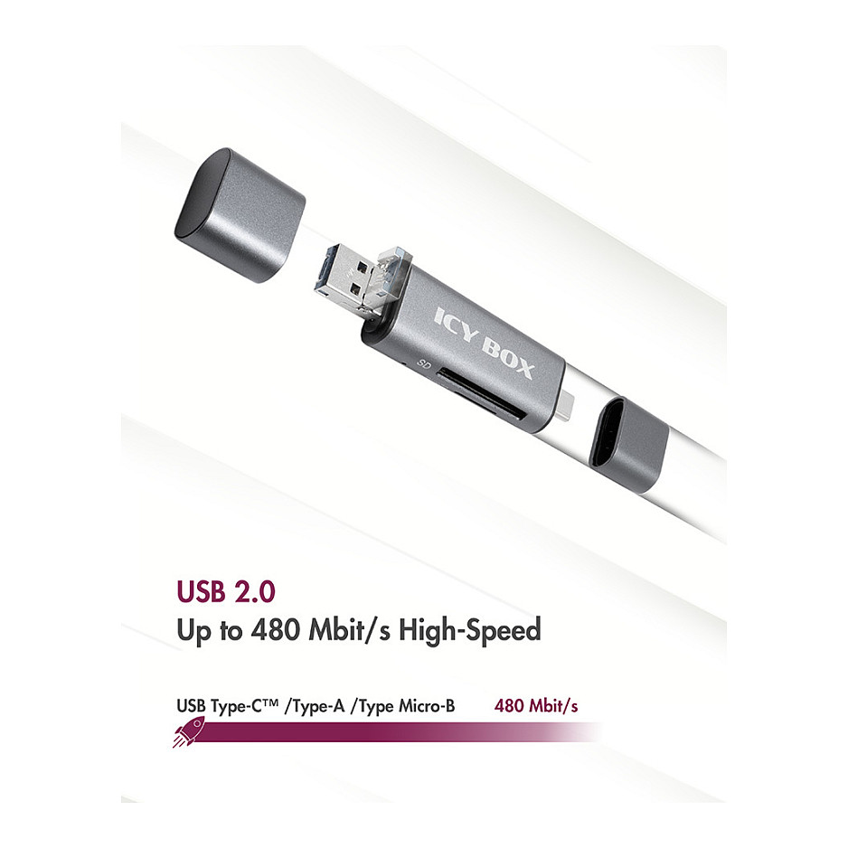Adapter ICY BOX IB-CR200-C / SD MicroSD / USB-C USB-A Micro-B thumbnail 5