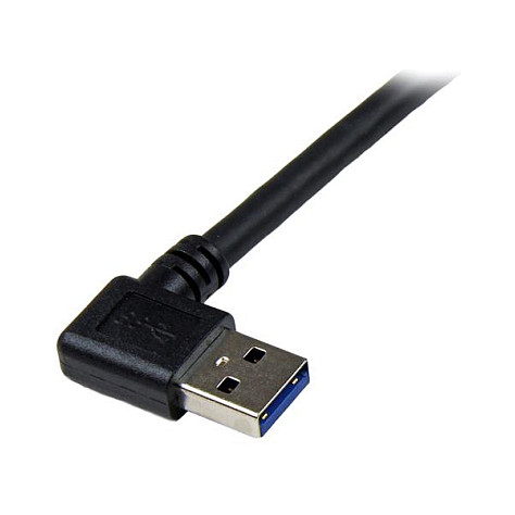 Kabllo USB StarTech.com USB3SAB1MRA, USB 3.0, USB-A Mashkull në USB-B Mashkull, 5Gbps, 1m, 90° - Zezë 2