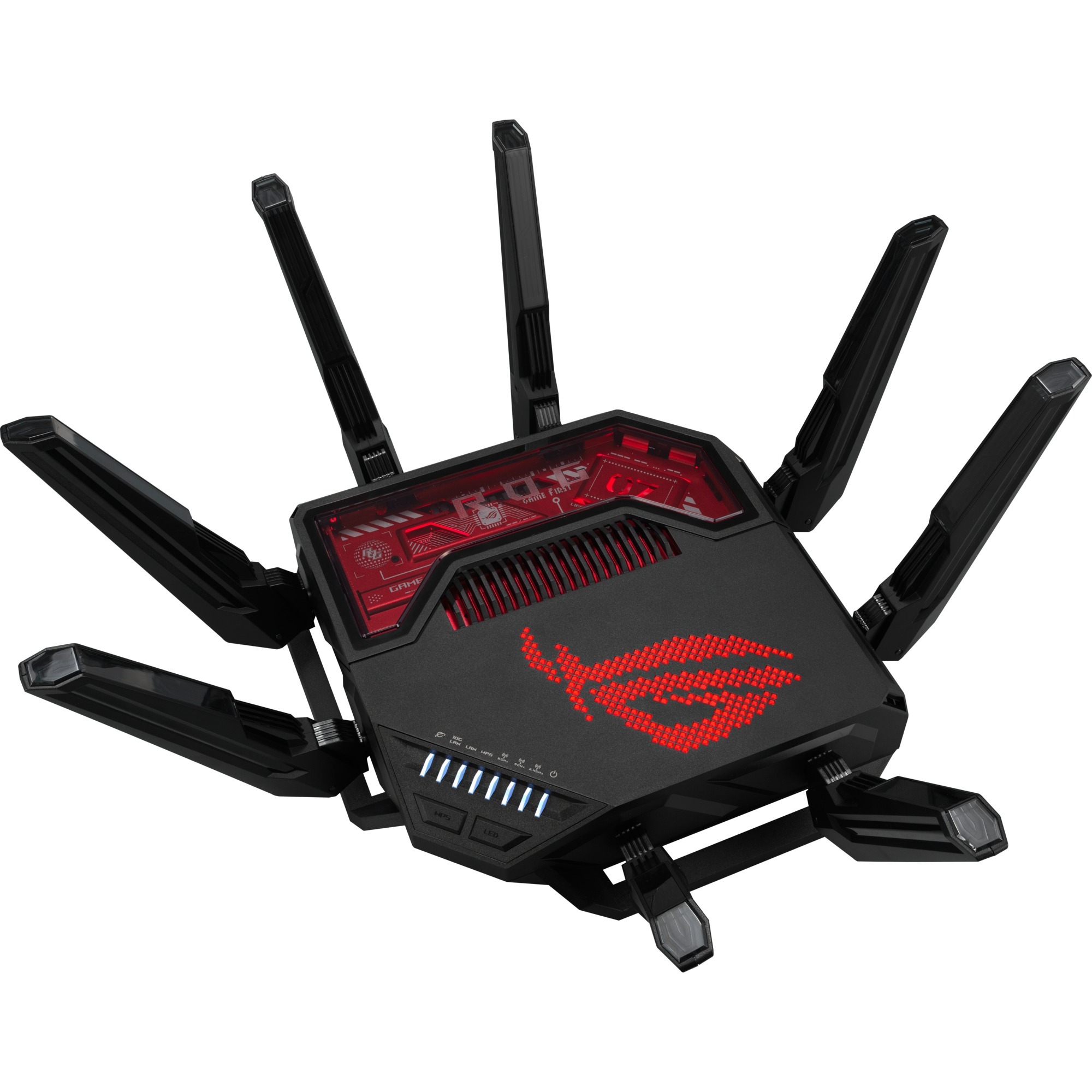 ASUS ROG Rapture, GT-BE19000, Ruter Gaming Wi-Fi 7, BE19000, Tri-Band, 2× 10GbE + 4× 2.5GbE – Zezë/Kuqe 2