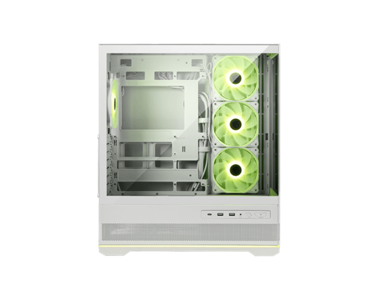 Kasë MSI MAG PANO 110R PZ / ATX Mid-Tower / Xham Panoramik 270° / 4x120mm ARGB / USB 3.2 Gen2 Type-C – Bardhë 3