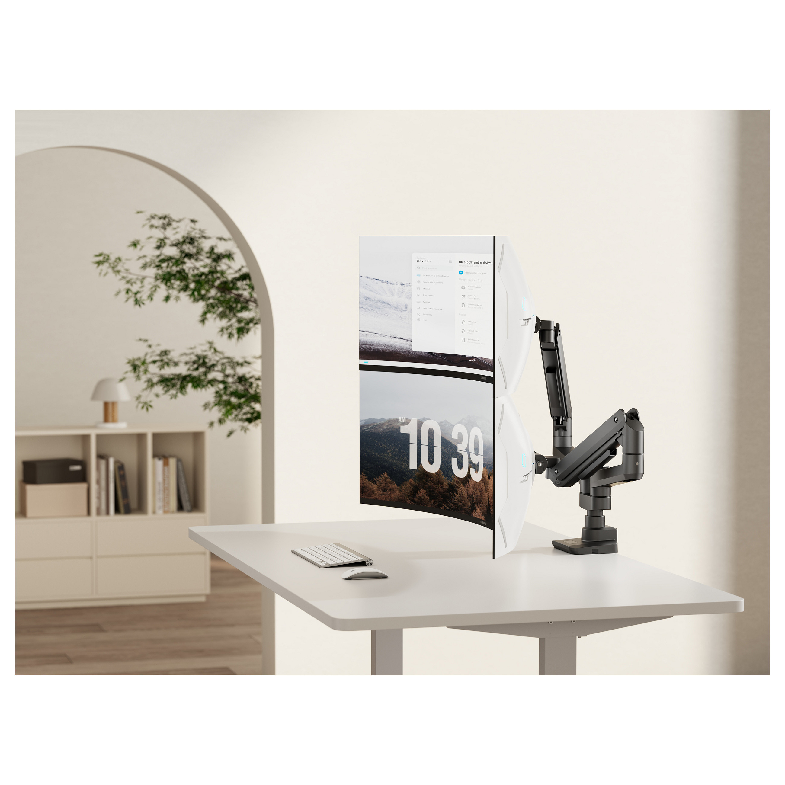 Mbajtëse për Monitor Equip 650182, 2 Monitorë, 17"–35", 20kg për Monitor, VESA 75×75mm/100×100mm - Zezë 6