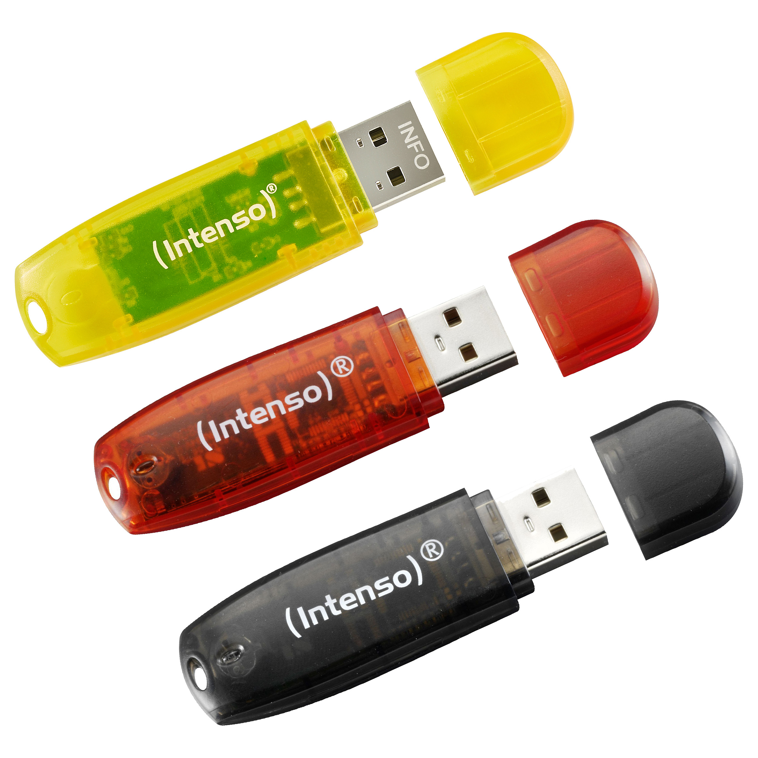 USB Flash Drive 2.0 Stick Intenso 32GB Rainbow Line Triple Pack thumbnail 5