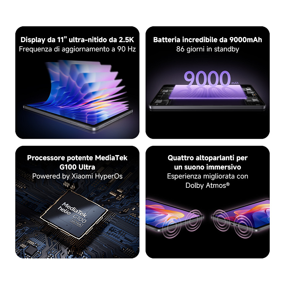Tablet Xiaomi Redmi Pad 2, 11", 4GB, 128GB, Helio G100-Ultra, 2560 × 1600, 90Hz, Wi-Fi 5 - Gri 2