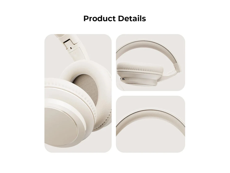 Kufje pa kabllo HAVIT H619BT / Bluetooth 5.4 + 3.5mm / 40mm / ENC / Mikrofon – Krem 3